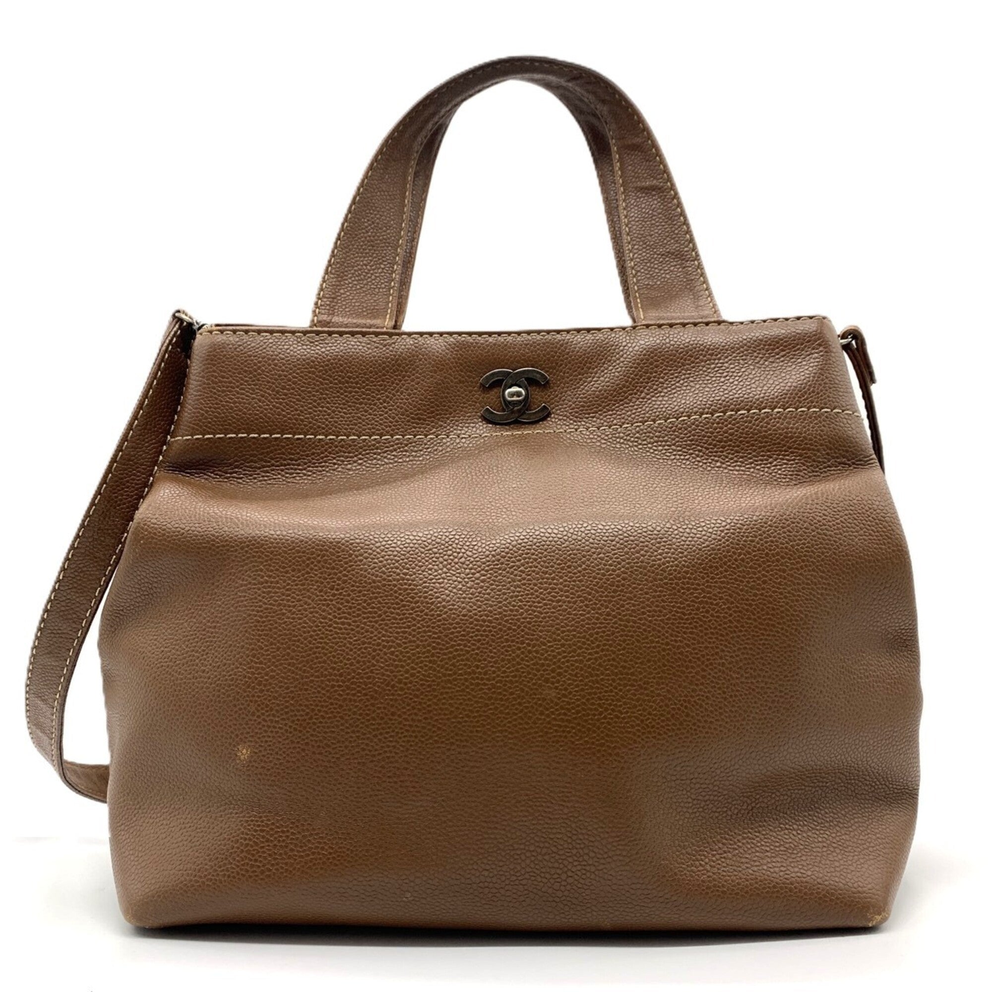 Chanel Grained Calfskin Handbag Tote Bag (Pre-Owned)