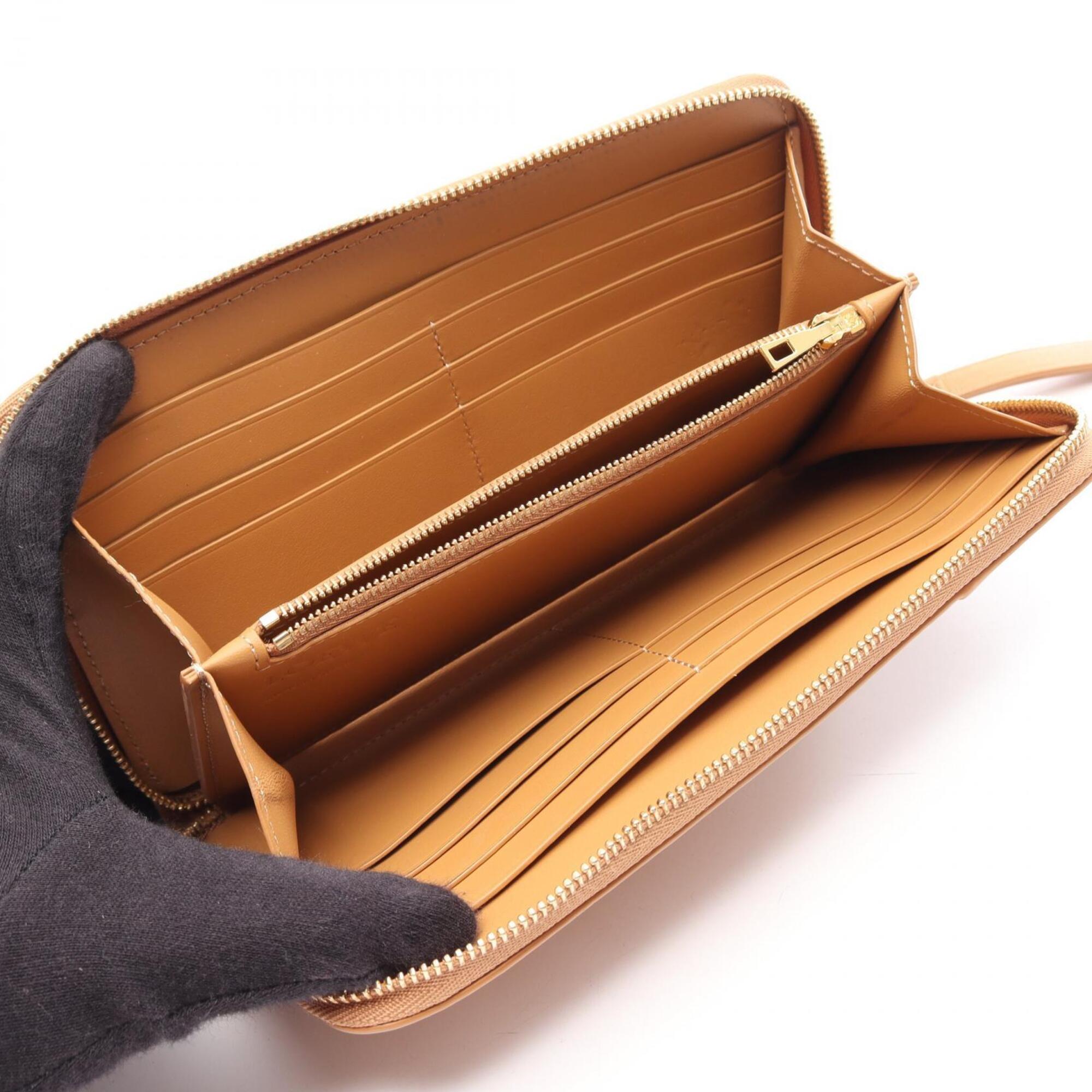 Loewe Beige Brown Ivory Leather Long Wallet (Bi-Fold) (Pre-Owned)