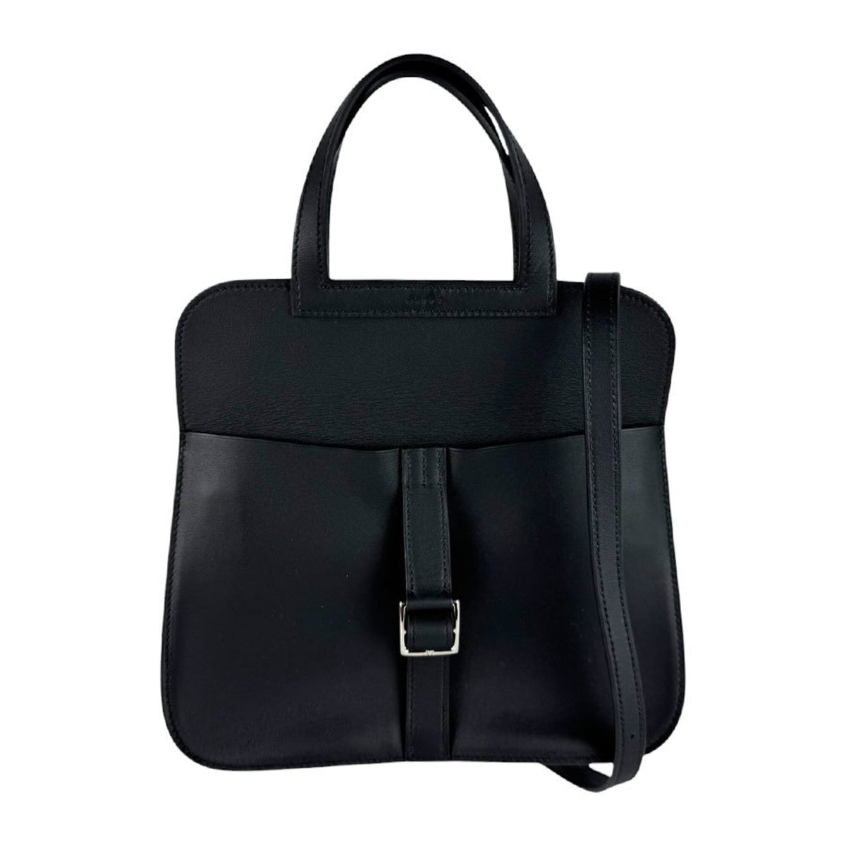 Hermes Black Swift Leather Handbag Shoulder Bag (Pre-Owned)