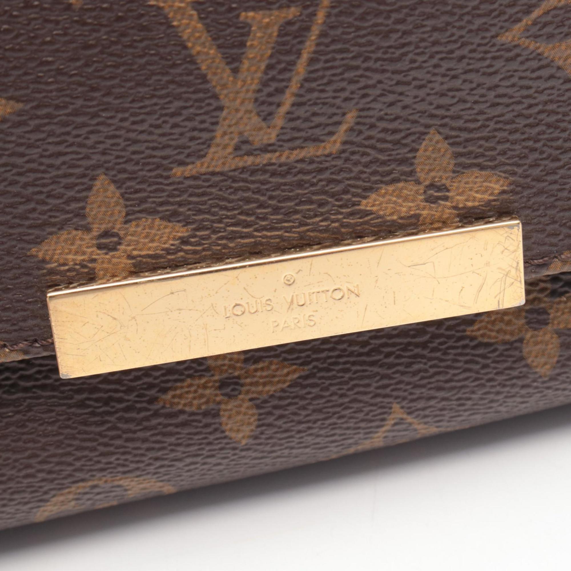 Louis Vuitton Brown Monogram Coated Canvas Leather Handbag Pouch (Pre-Owned)
