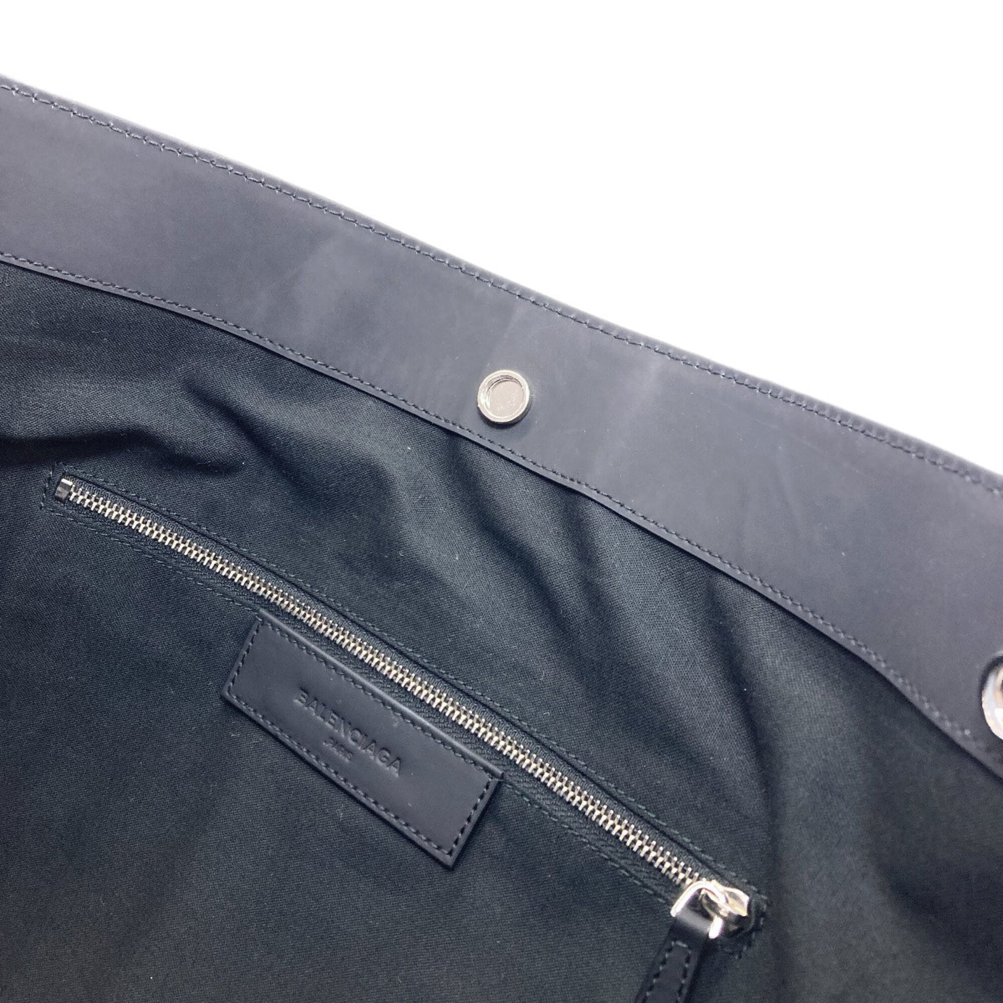 Balenciaga Black Navy Canvas Tote Bag (Pre-Owned)