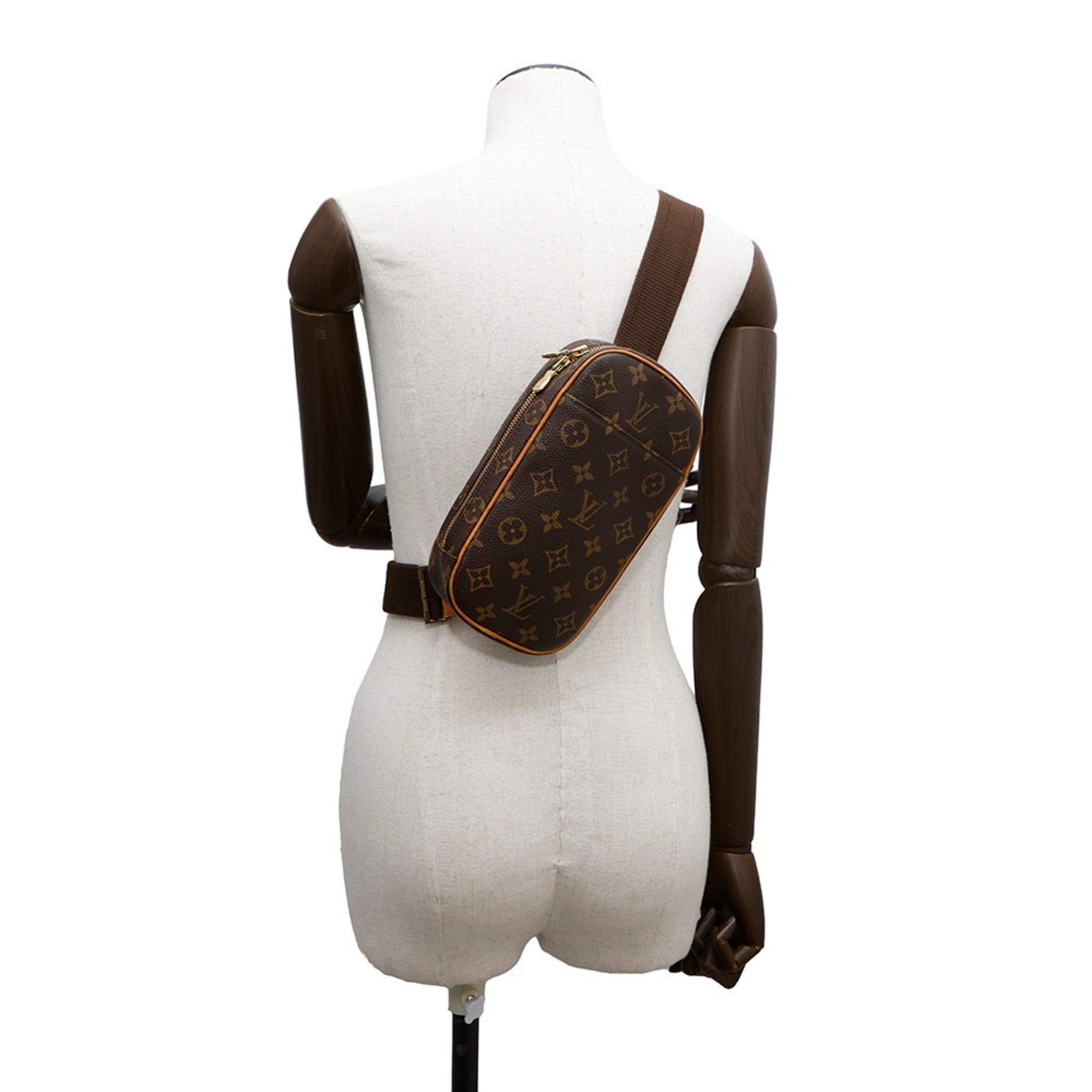 Louis Vuitton Monogram Brown Monogram Pochette Sling Bag (Pre-Owned)