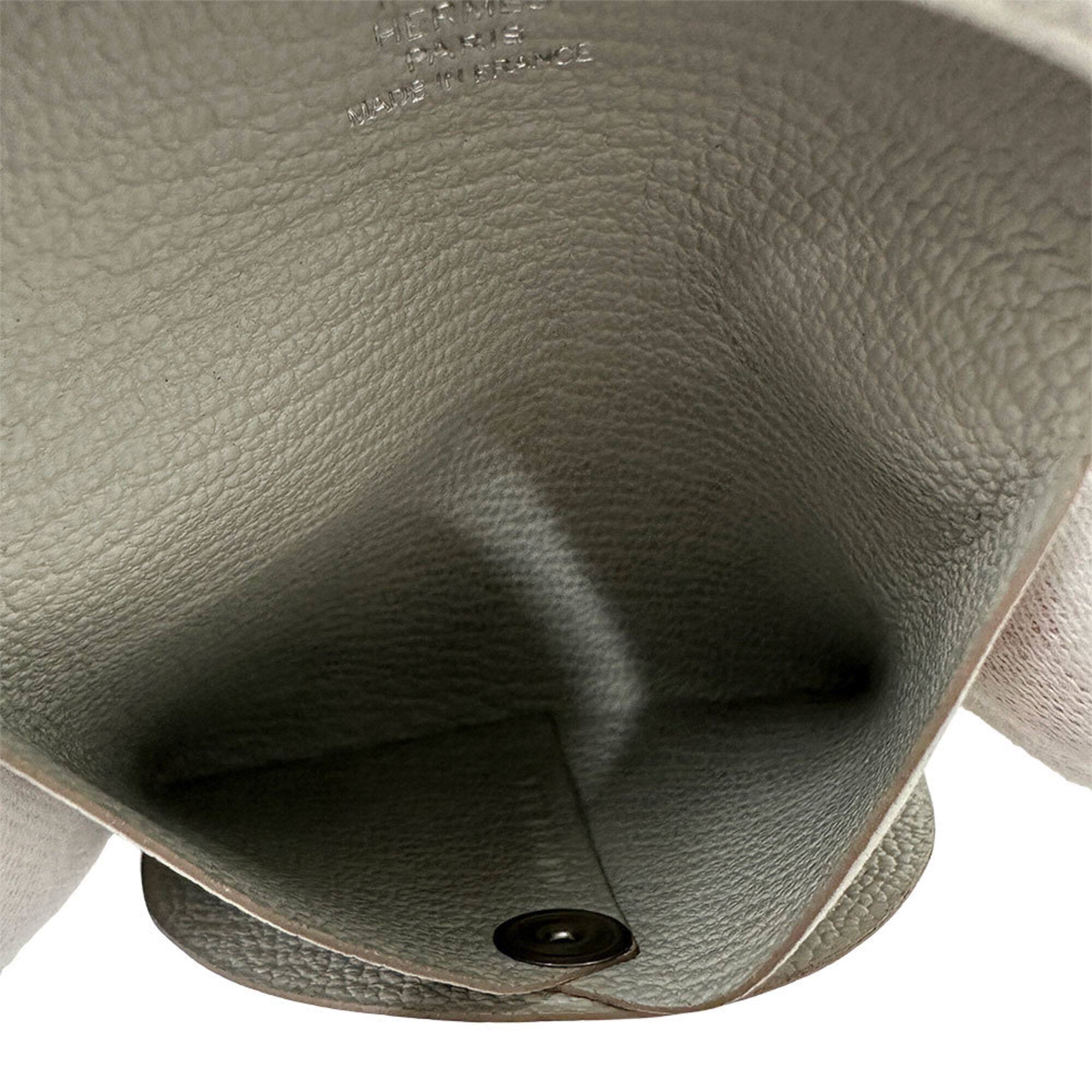 Hermes Pearl Gray Chevre Myzore Leather Coin Purse/Coin Case (Pre-Owned)