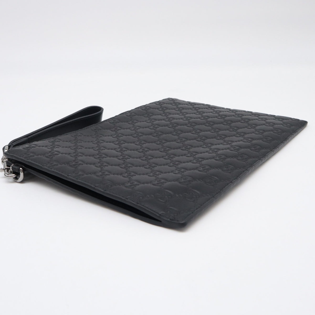Gucci Guccissima Black Leather Clutch Bag (Pre-Owned)