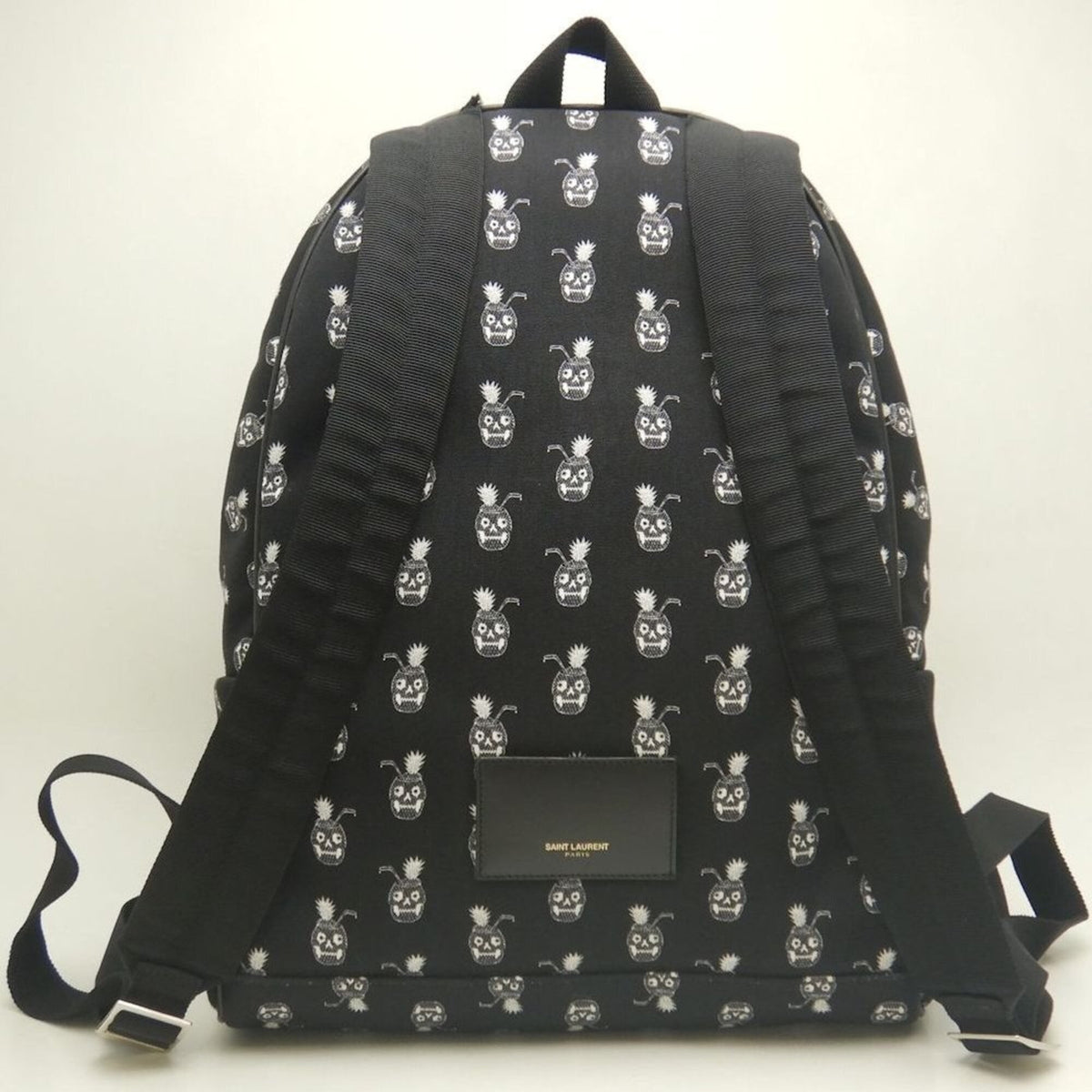 Saint Laurent Black White Canvas Backpack (Pre-Owned)