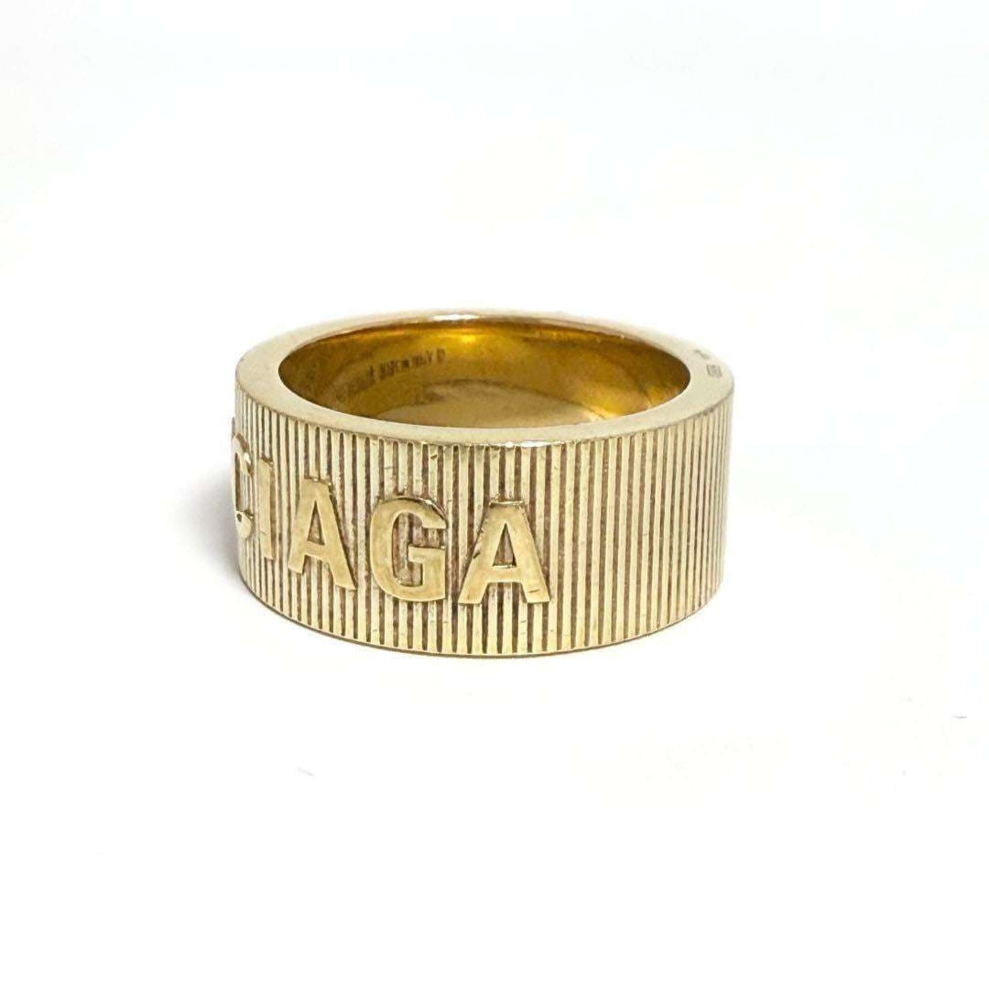 Balenciaga Gold Silver 925 Band Ring (Pre-Owned)