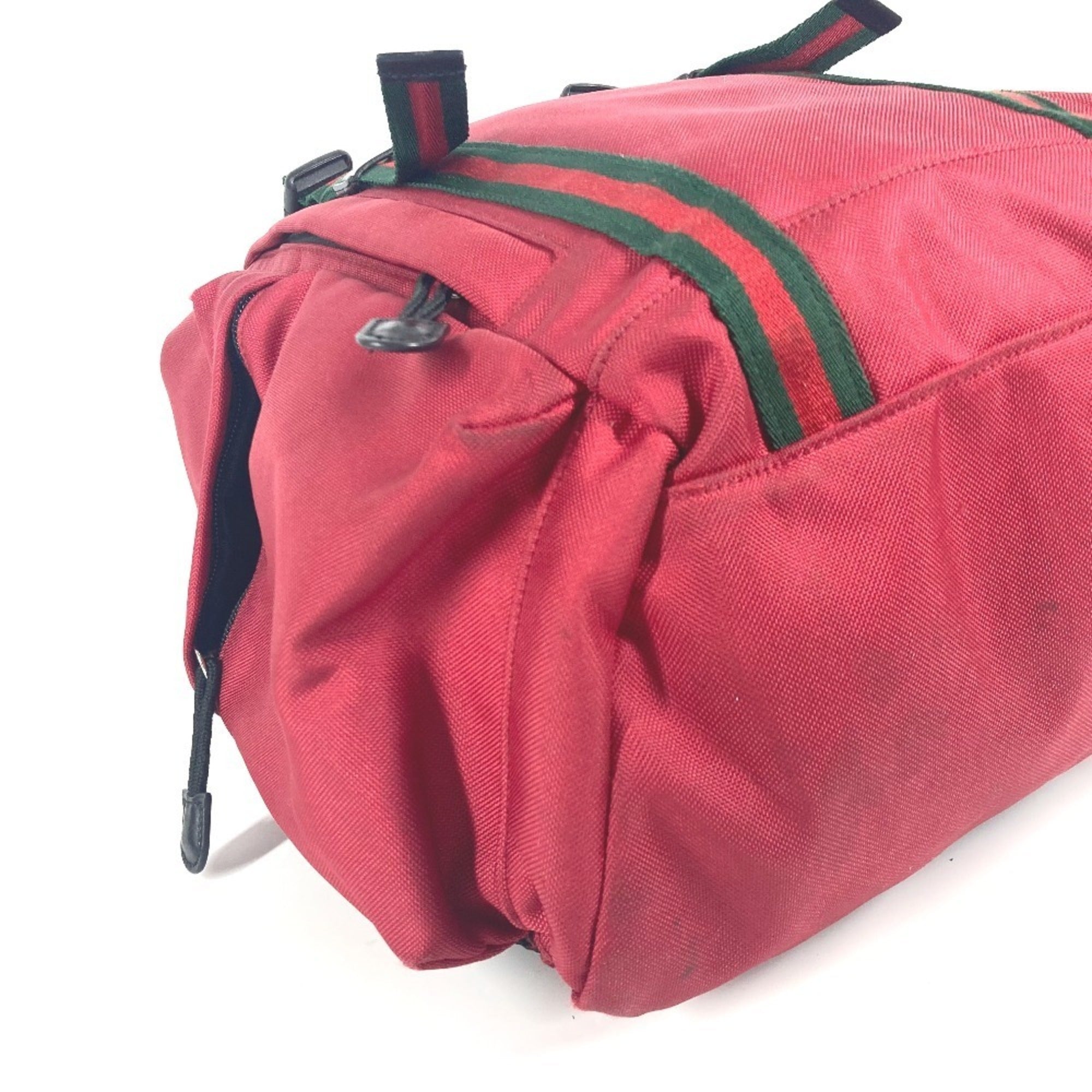 Gucci Black Red Color Nylon Canvas Backpack (Pre-Owned)