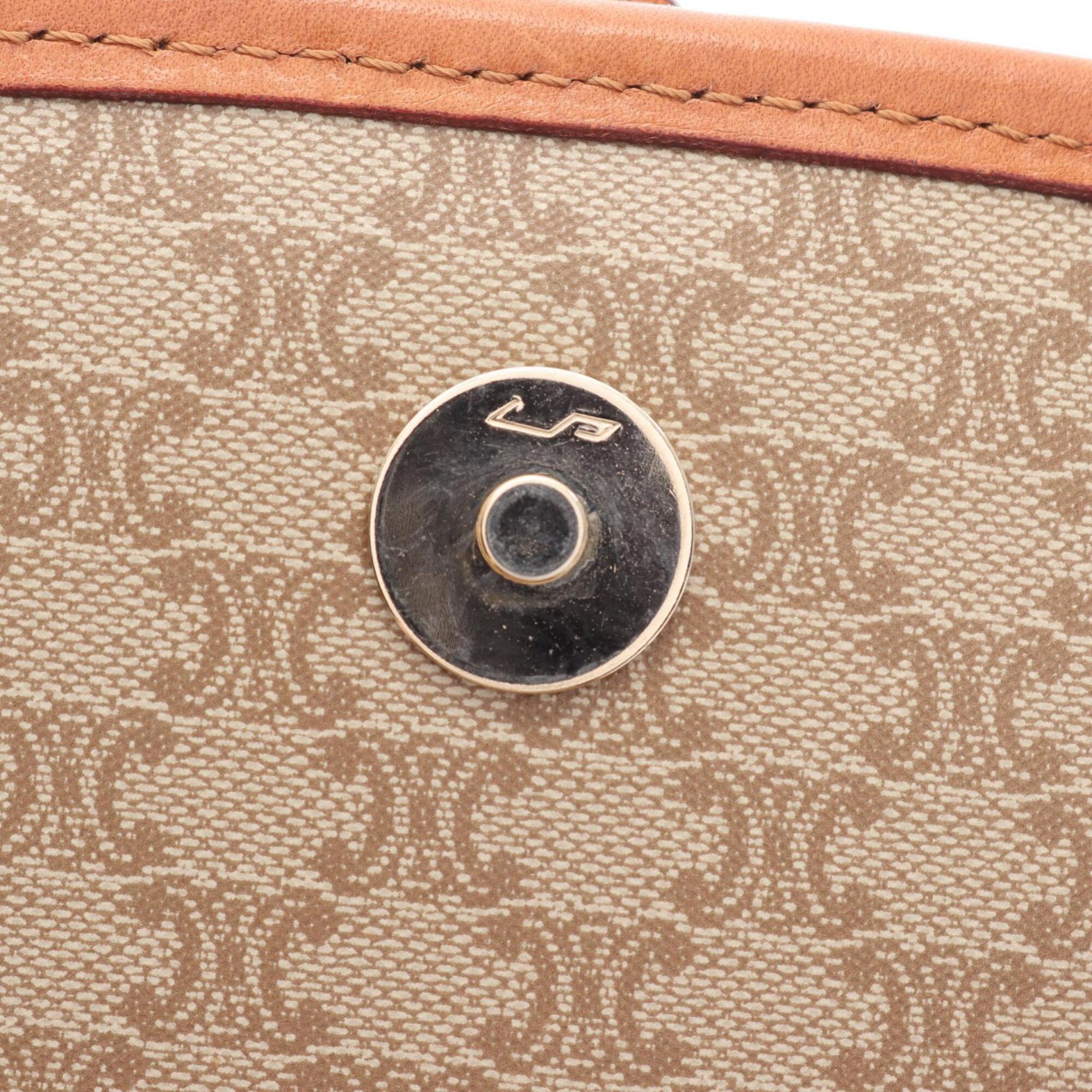 Celine Macadam Beige Brown Coated Canvas Handbag Shoulder Bag (Pre-Owned)