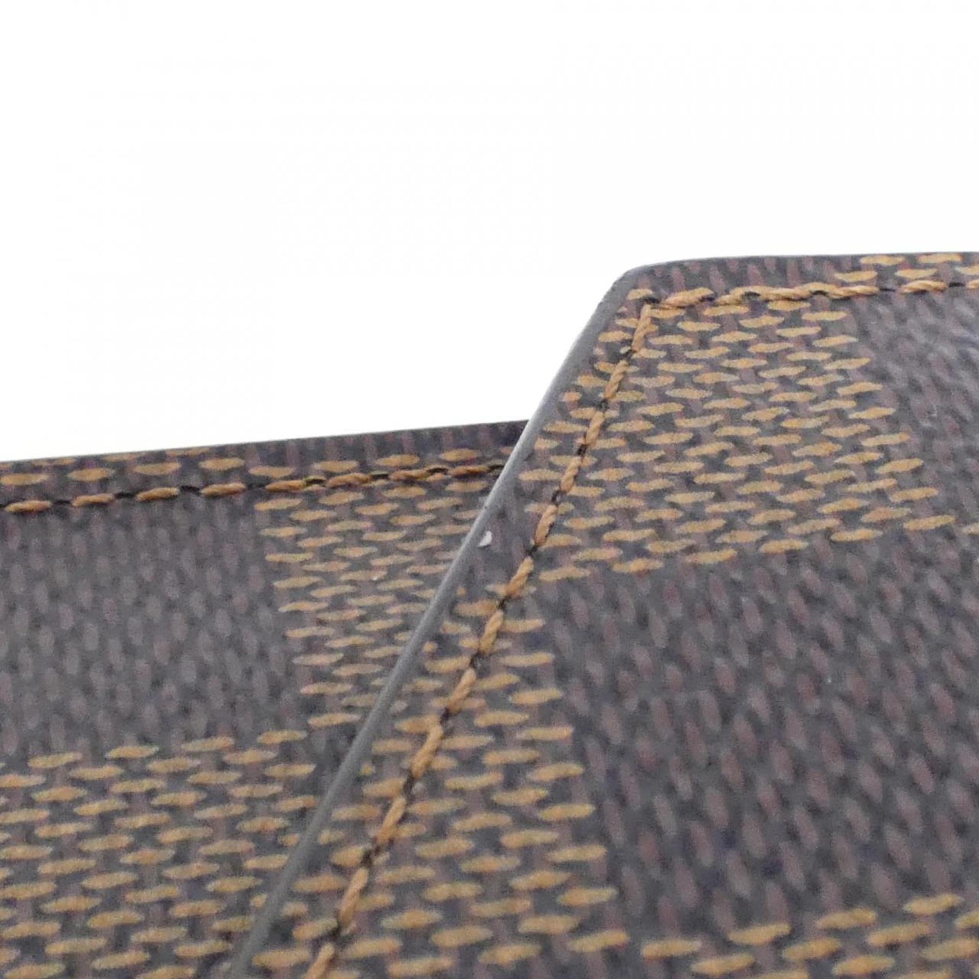 Louis Vuitton Ebene Rouge Coated Canvas Wallet (Tri-Fold) (Pre-Owned)