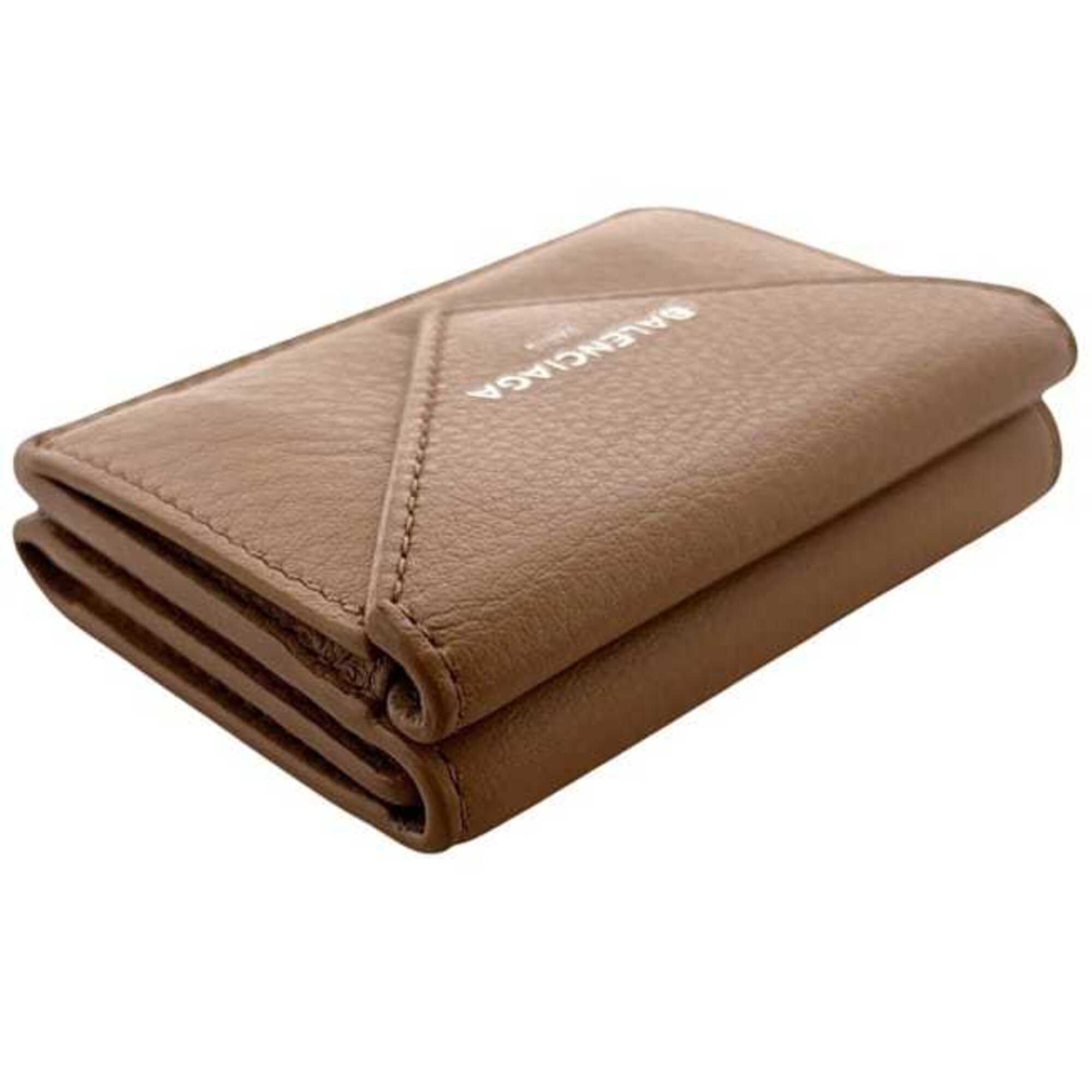 Balenciaga Beige Leather Wallet (Tri-Fold) (Pre-Owned)