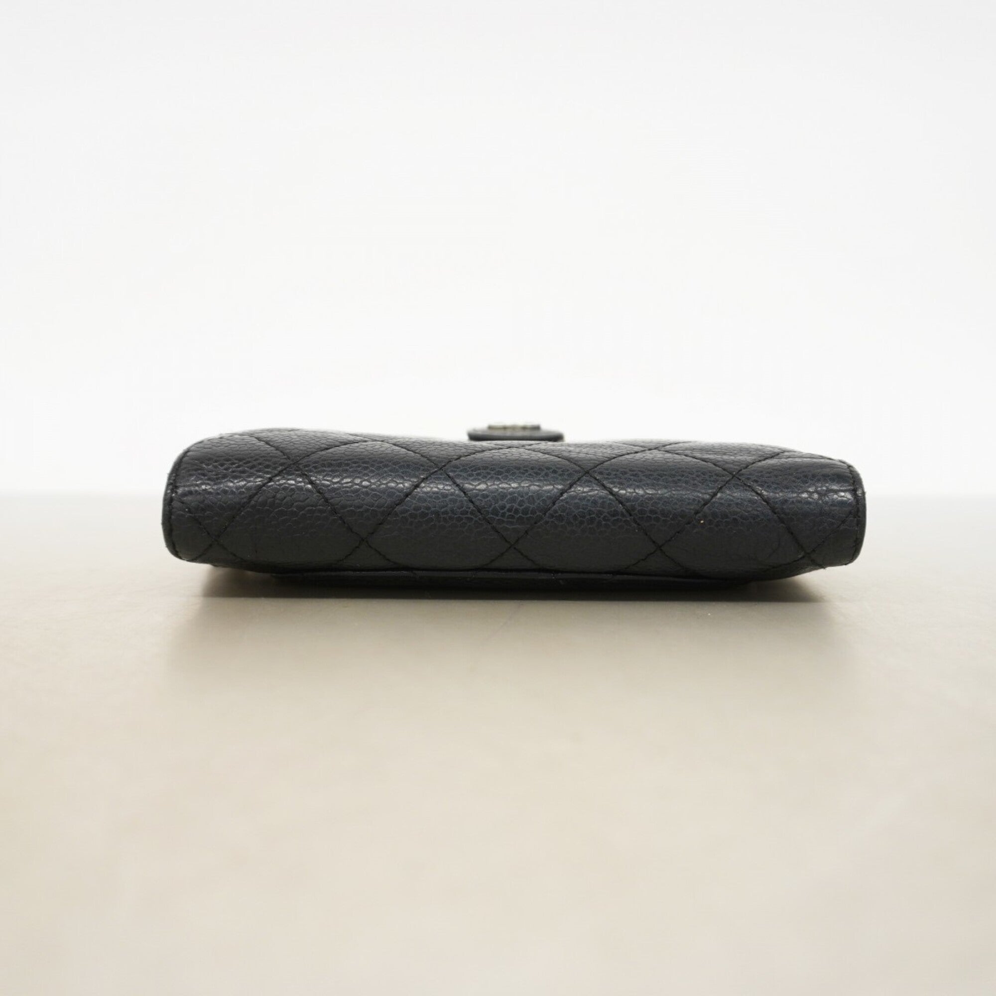 Chanel Black Grained Calfskin Wallet (Bi-Fold) (Pre-Owned)