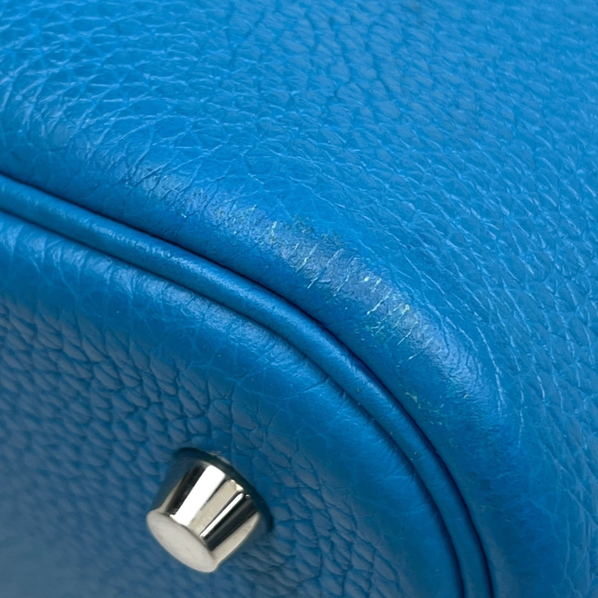 Hermes Turquoise Blue Taurillon Clemence Leather Leather Handbag (Pre-Owned)