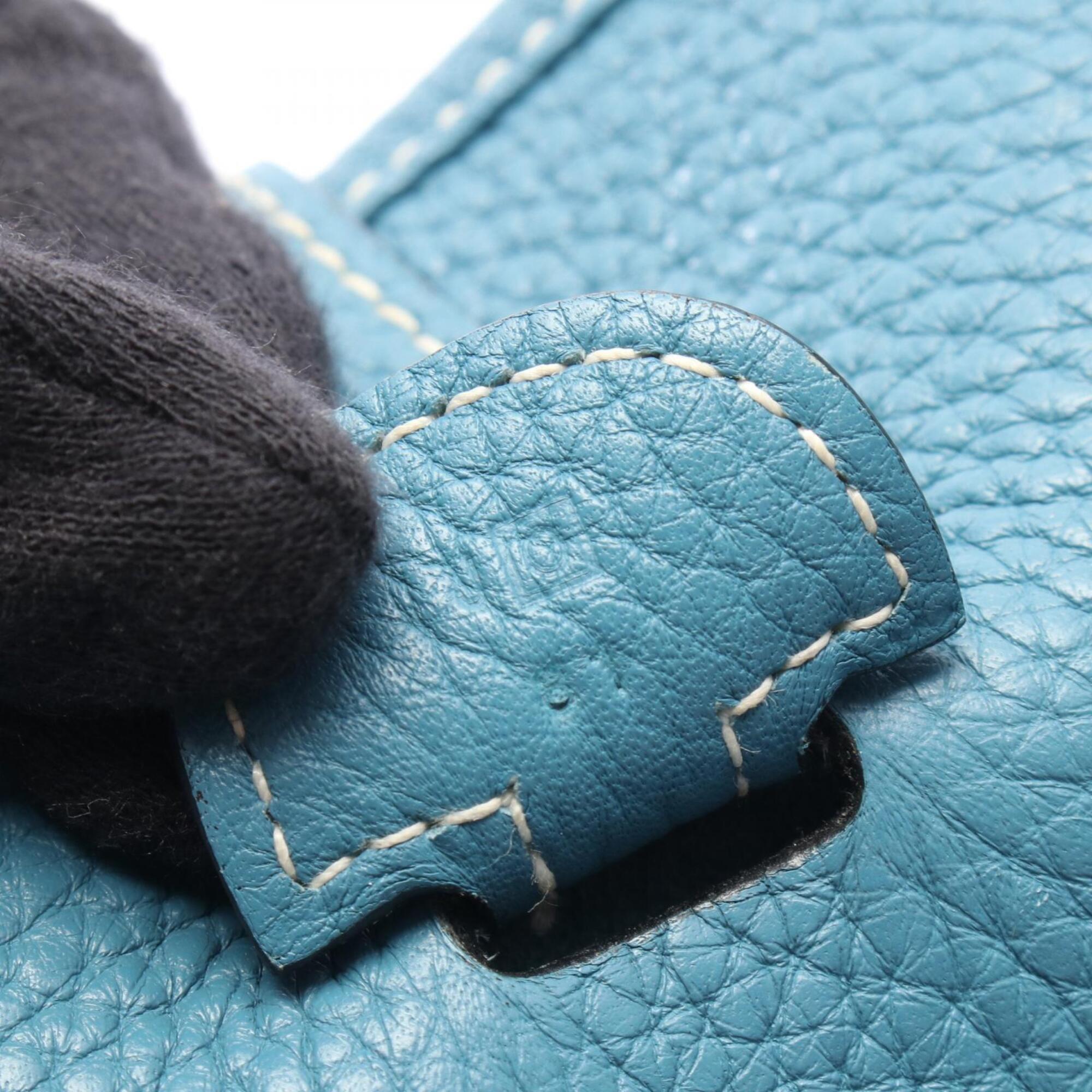 Hermes Blue Blue Jean Taurillon Clemence Leather Shoulder Bag (Pre-Owned)