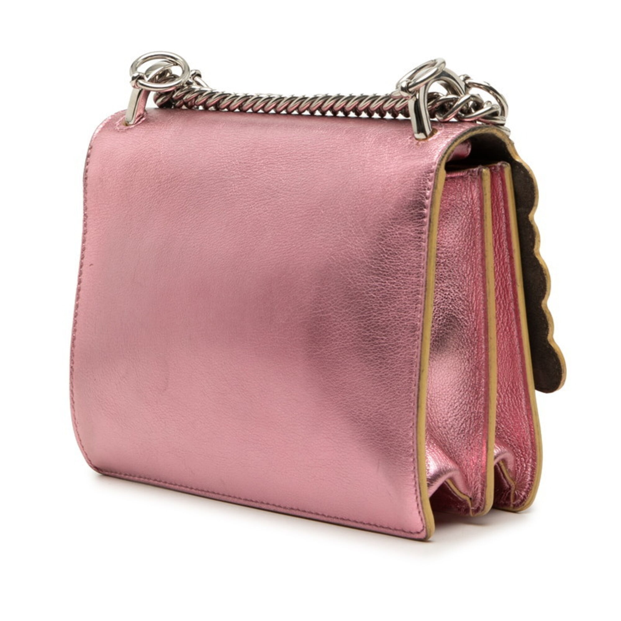 Fendi Metallic Pink Leather Shoulder Bag (Pre-Owned)