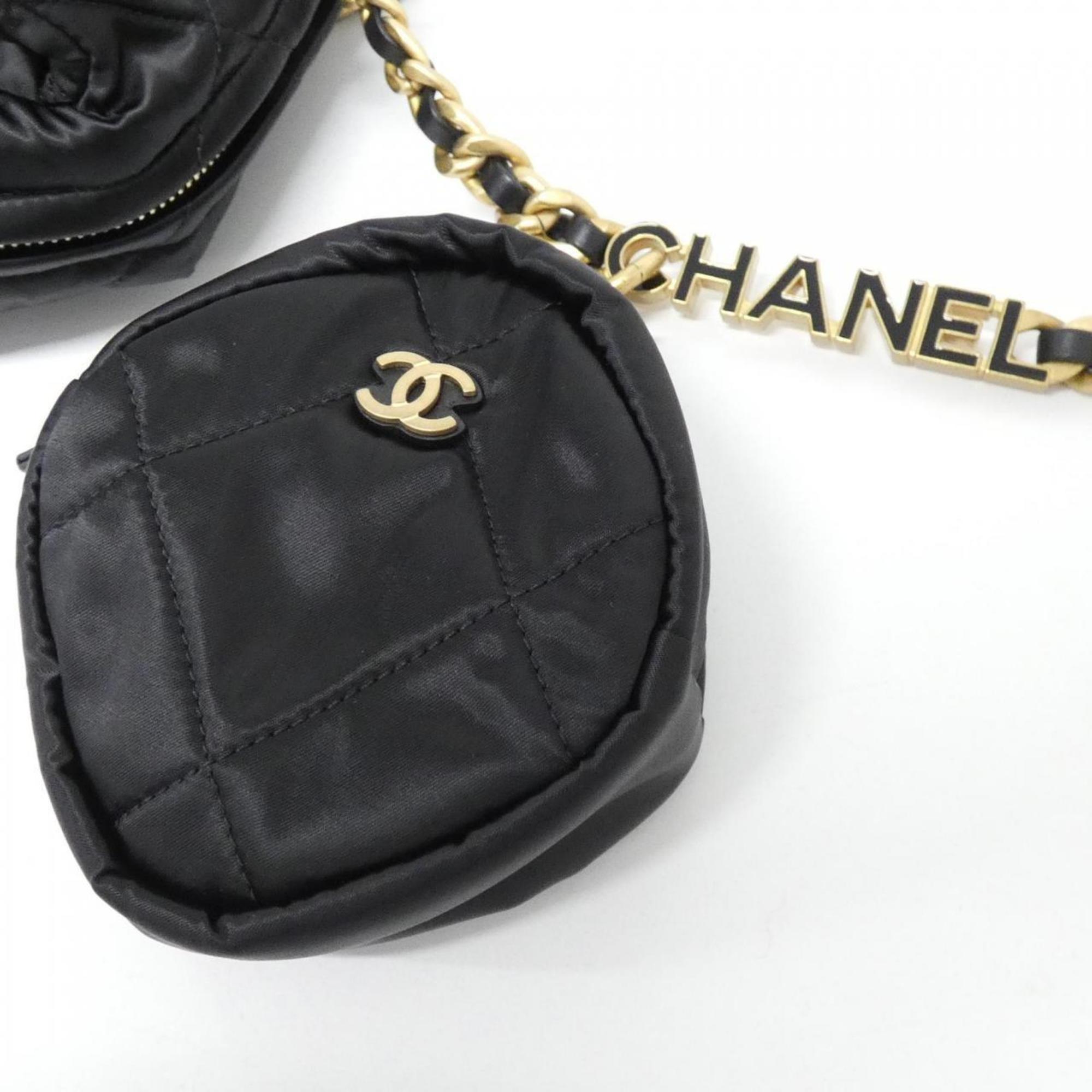 Chanel Black Satin Shoulder Bag (Pre-Owned)