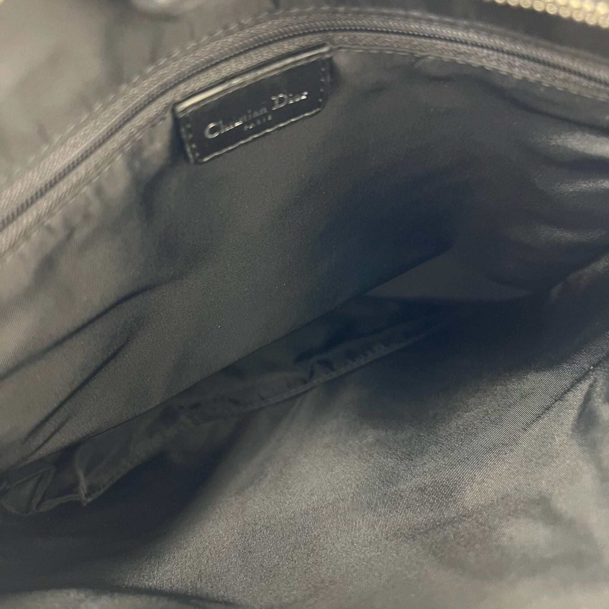 Christian Dior Black Leather Canvas Shoulder Bag (Pre-Owned)