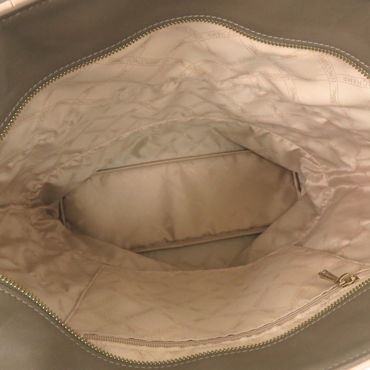 Longchamp Brown Pink Beige Leather Tote Bag (Pre-Owned)