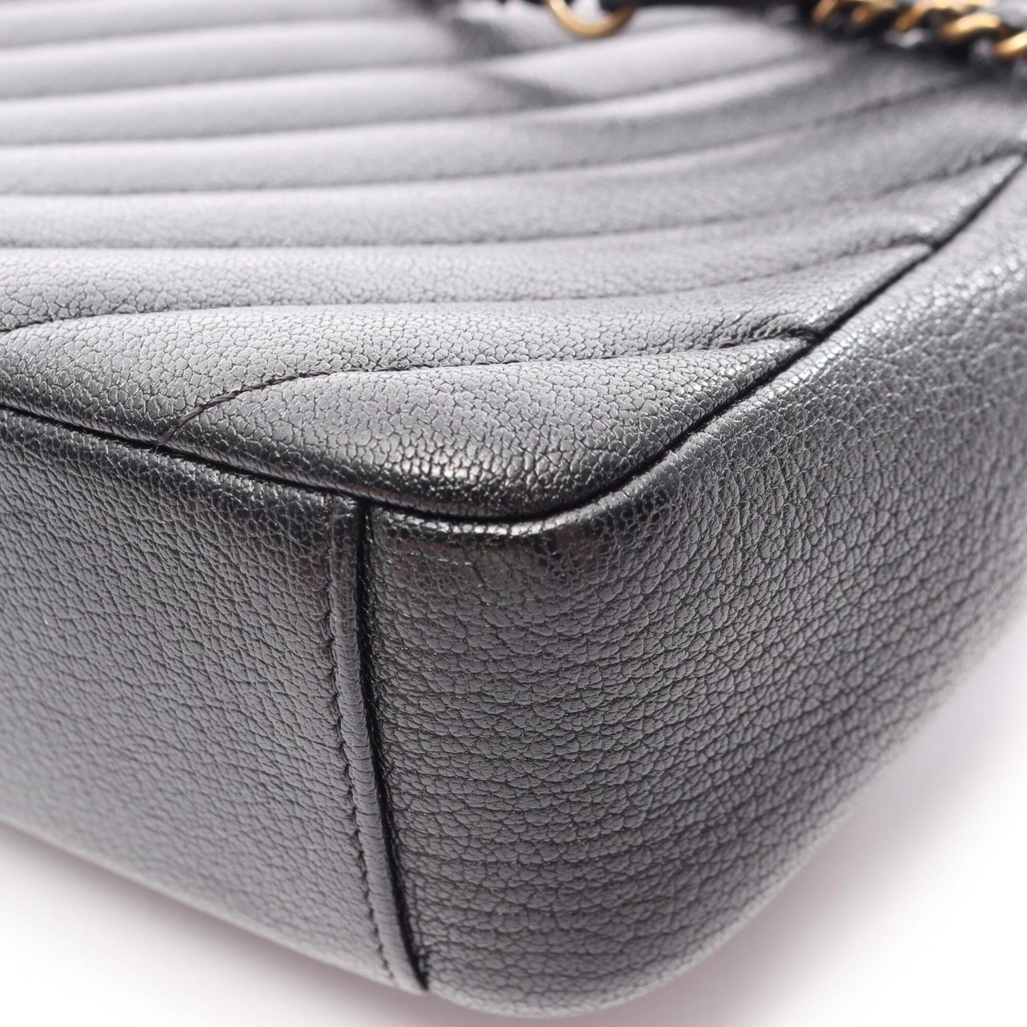 Chanel Black Leather Handbag Shoulder Bag (Pre-Owned)