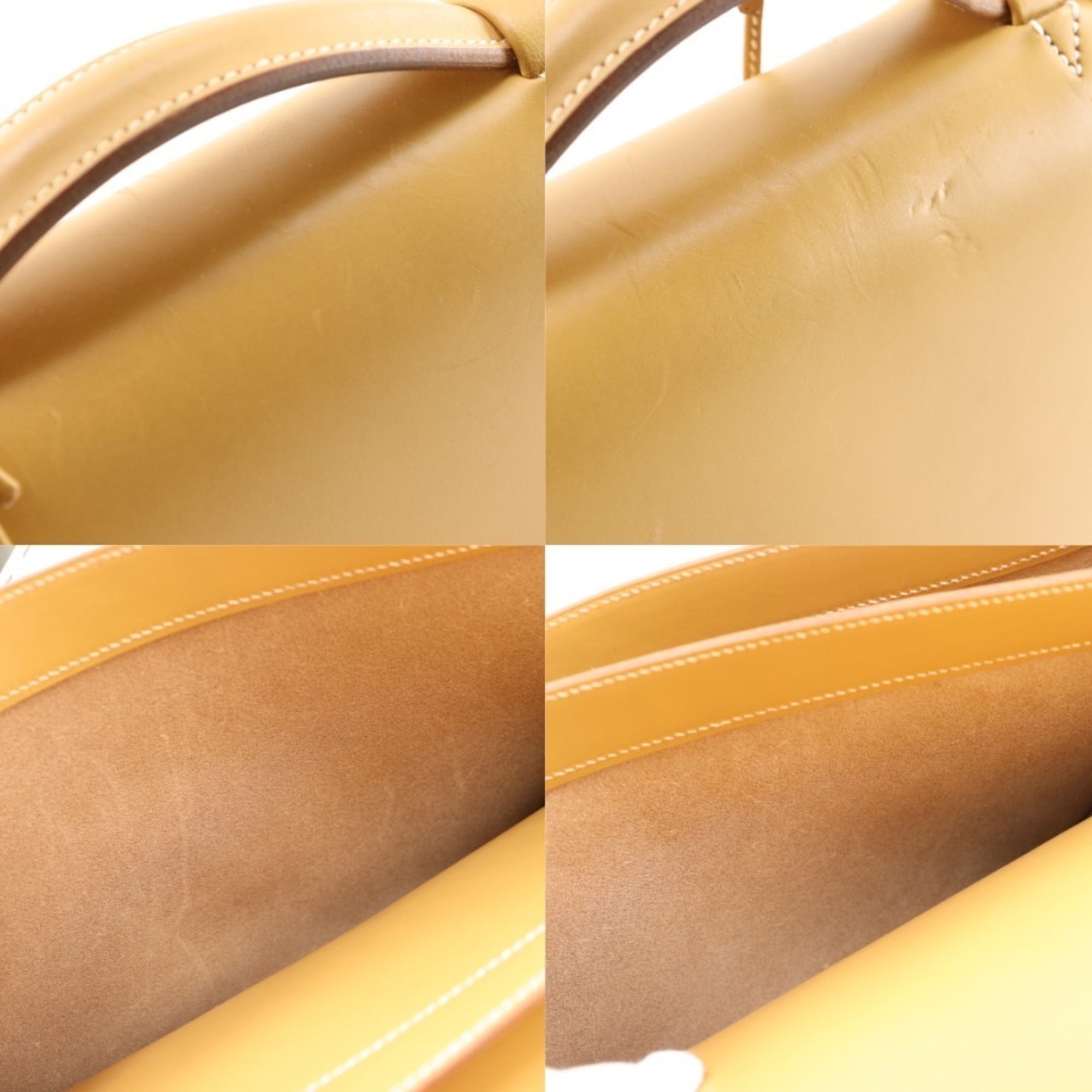 Hermes Sac A Depeche Brown Natural Yellow Box Calf Leather Briefcase (Pre-Owned)