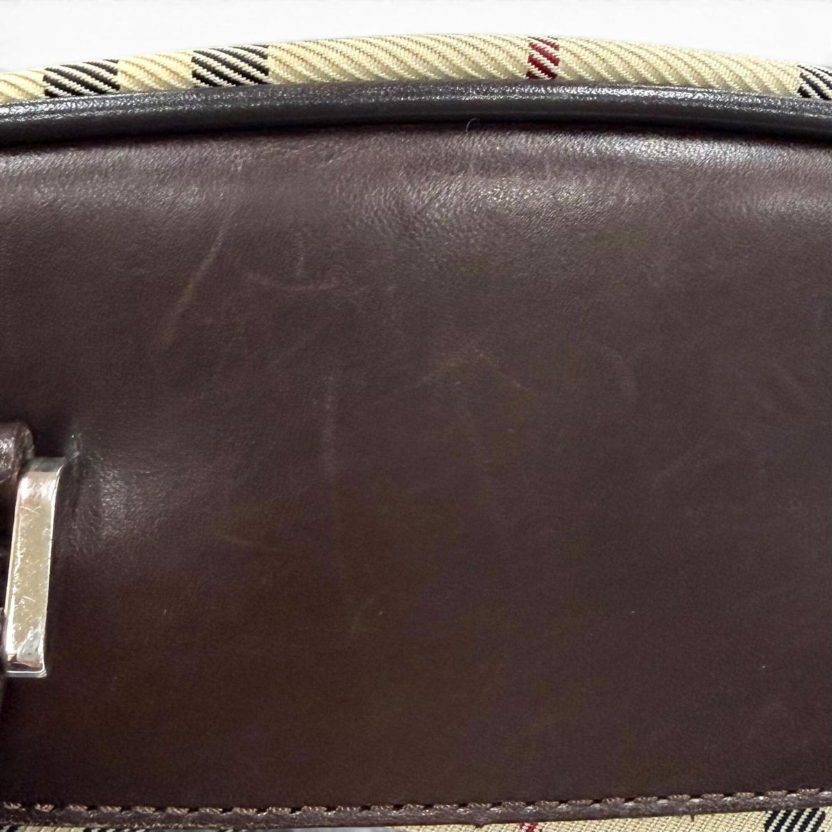 Burberry Beige Brown Leather Handbag (Pre-Owned)