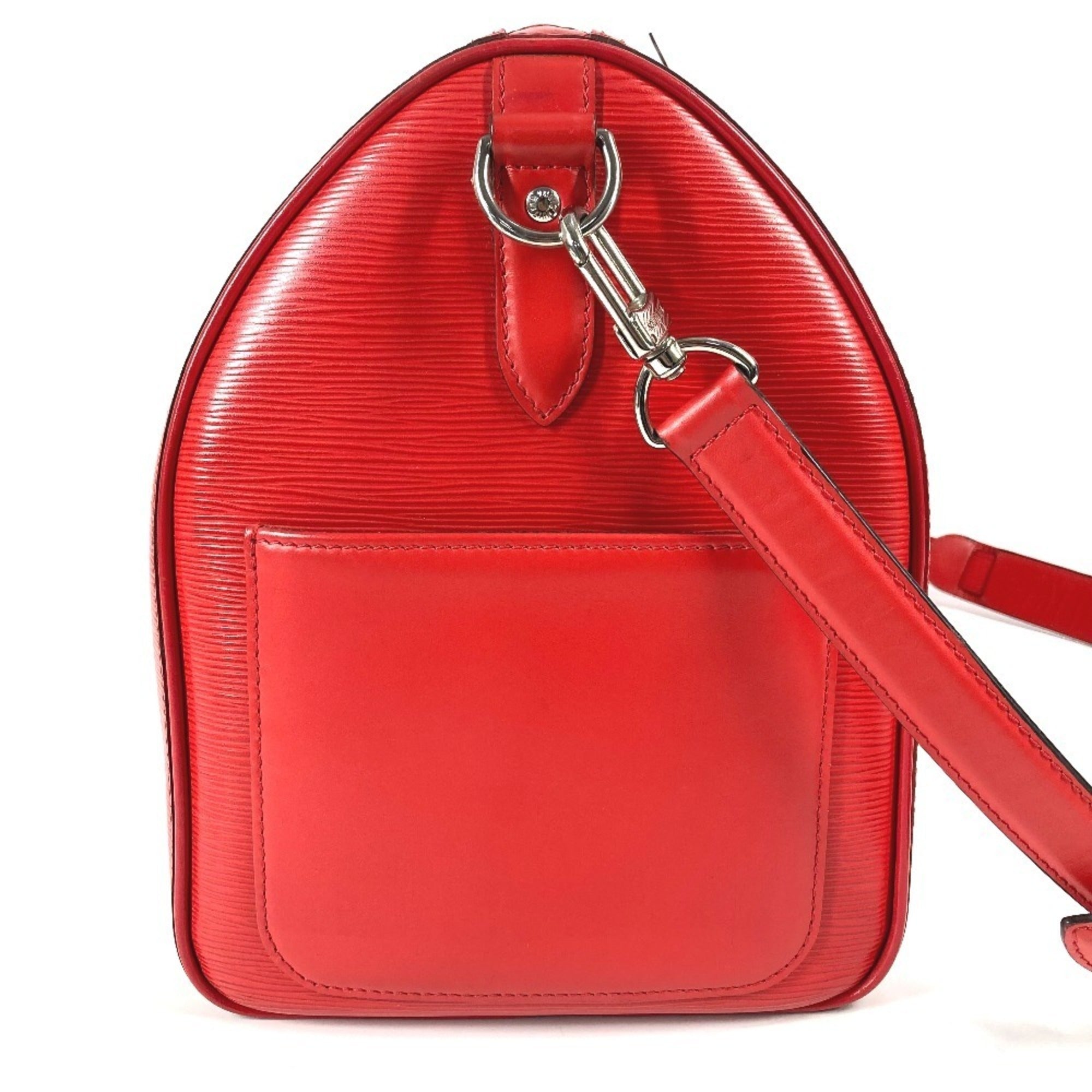 Louis Vuitton Red Color White Epi Leather Boston Bag (Pre-Owned)