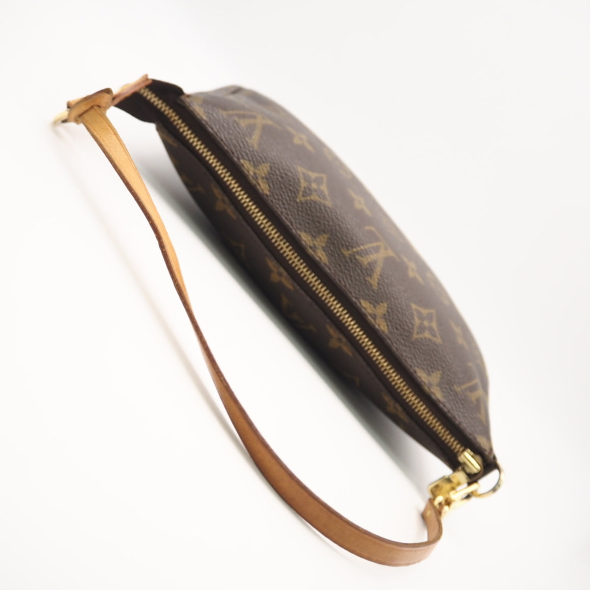 Louis Vuitton Monogram Beige Brown Coated Canvas Leather Handbag (Pre-Owned)
