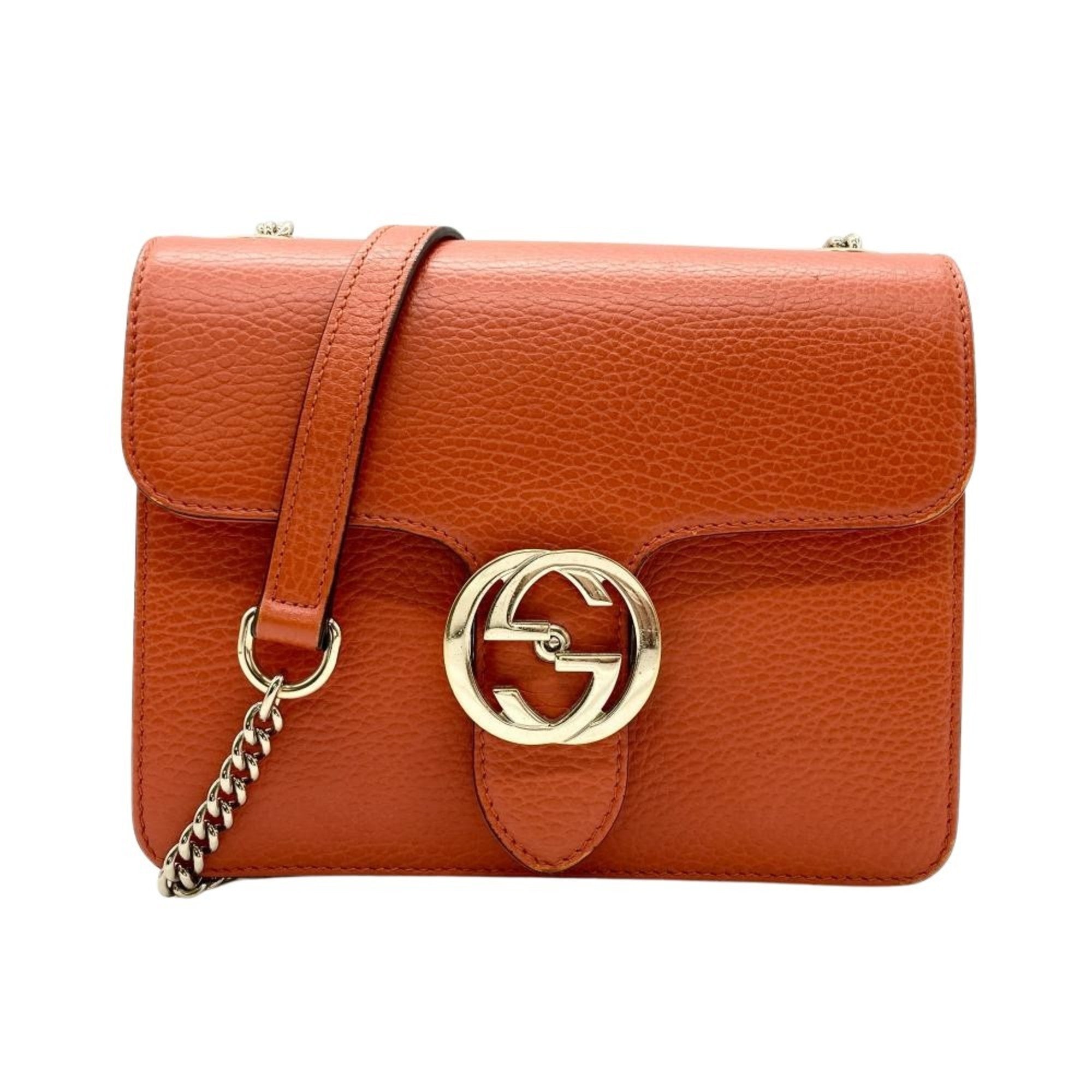 Gucci Orange Leather Shoulder Bag (Pre-Owned)
