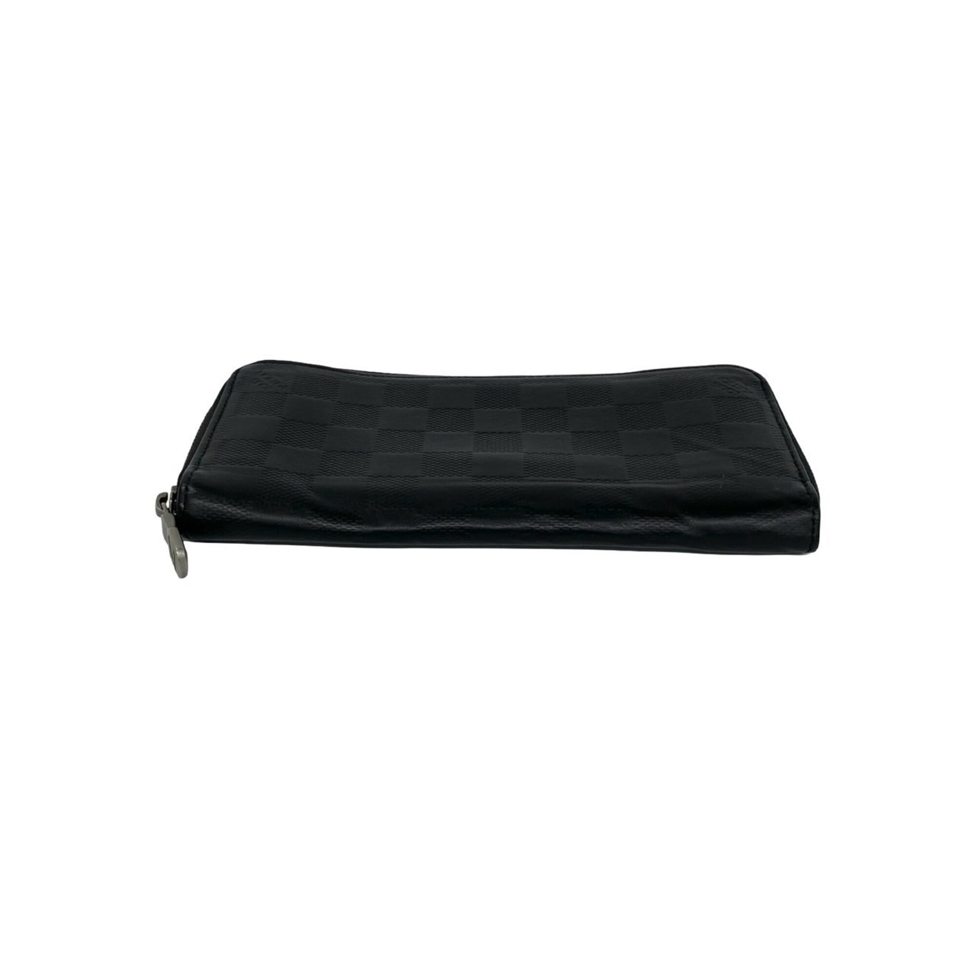 Louis Vuitton Black Leather Long Wallet (Bi-Fold) (Pre-Owned)