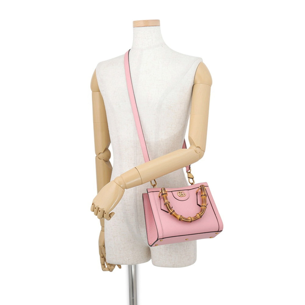 Gucci Pink Leather Handbag Tote Bag (Pre-Owned)