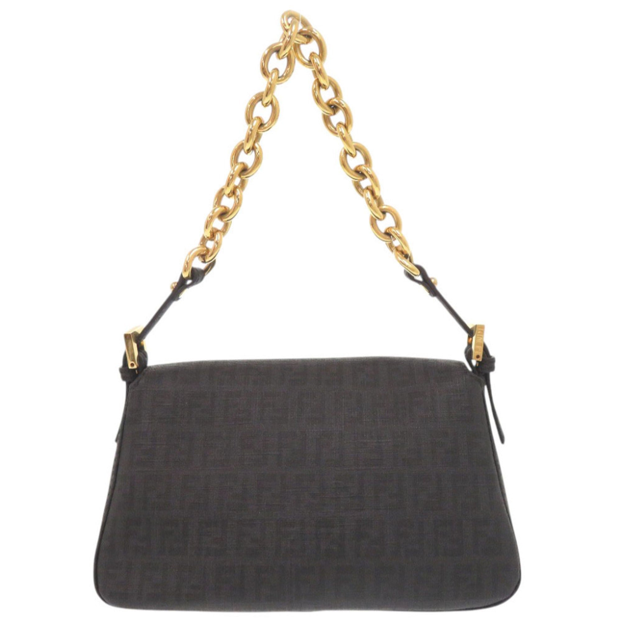 Fendi Gray Pvc Handbag Shoulder Bag (Pre-Owned)