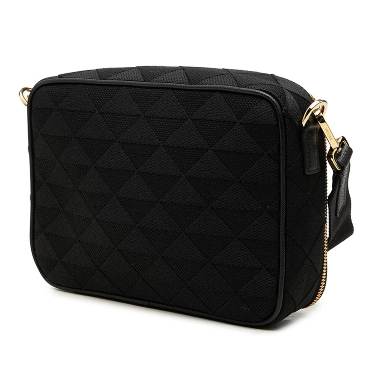 Prada Black Canvas Leather Shoulder Bag (Pre-Owned)