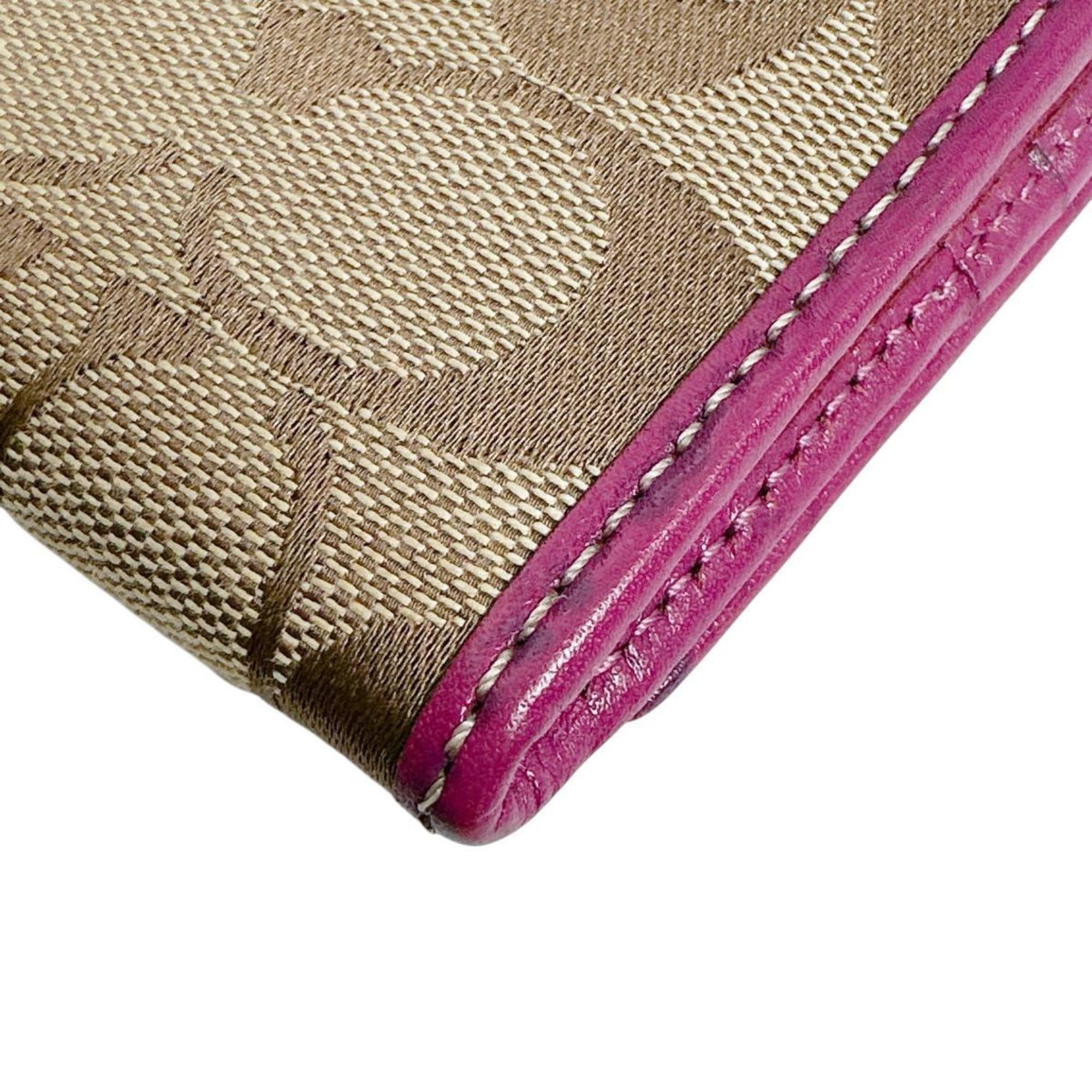 Coach Brown Purple Signature Line Long Wallet (Bi-Fold) (Pre-Owned)