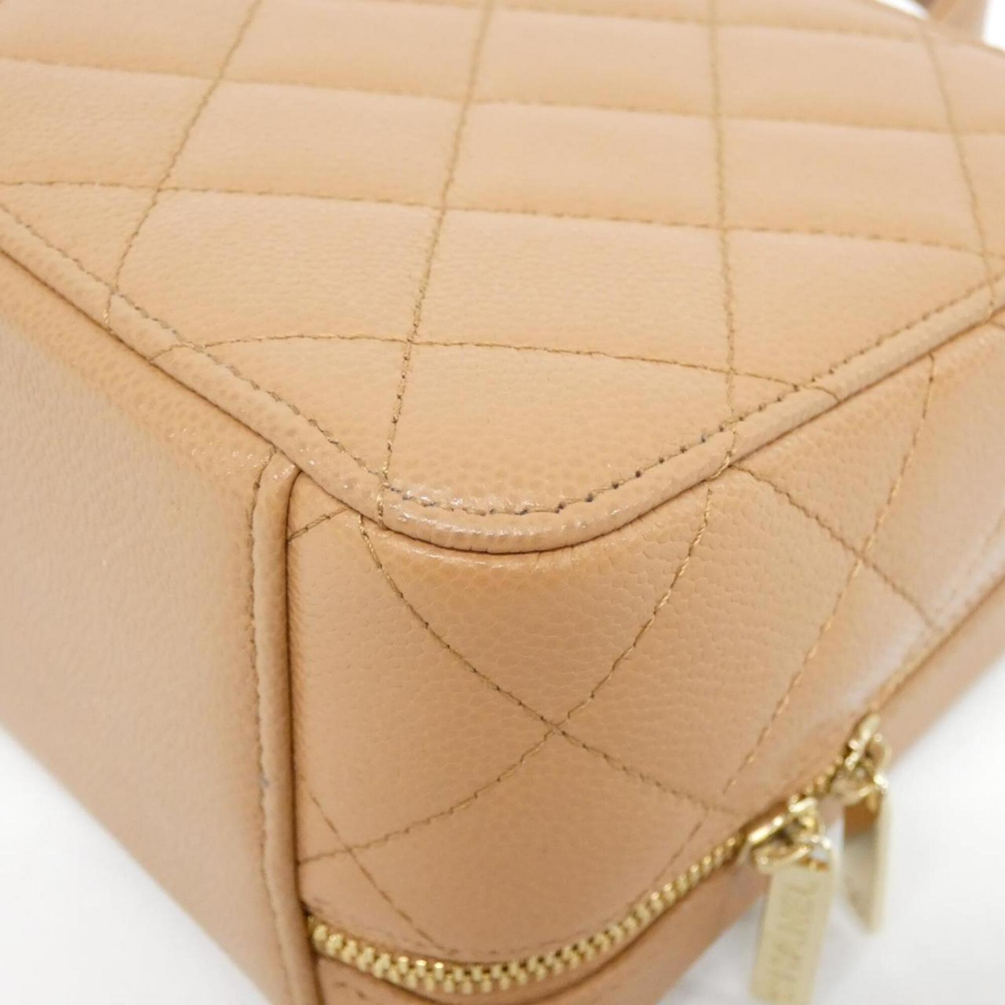 Chanel Dark Beige Grained Calfskin Handbag (Pre-Owned)