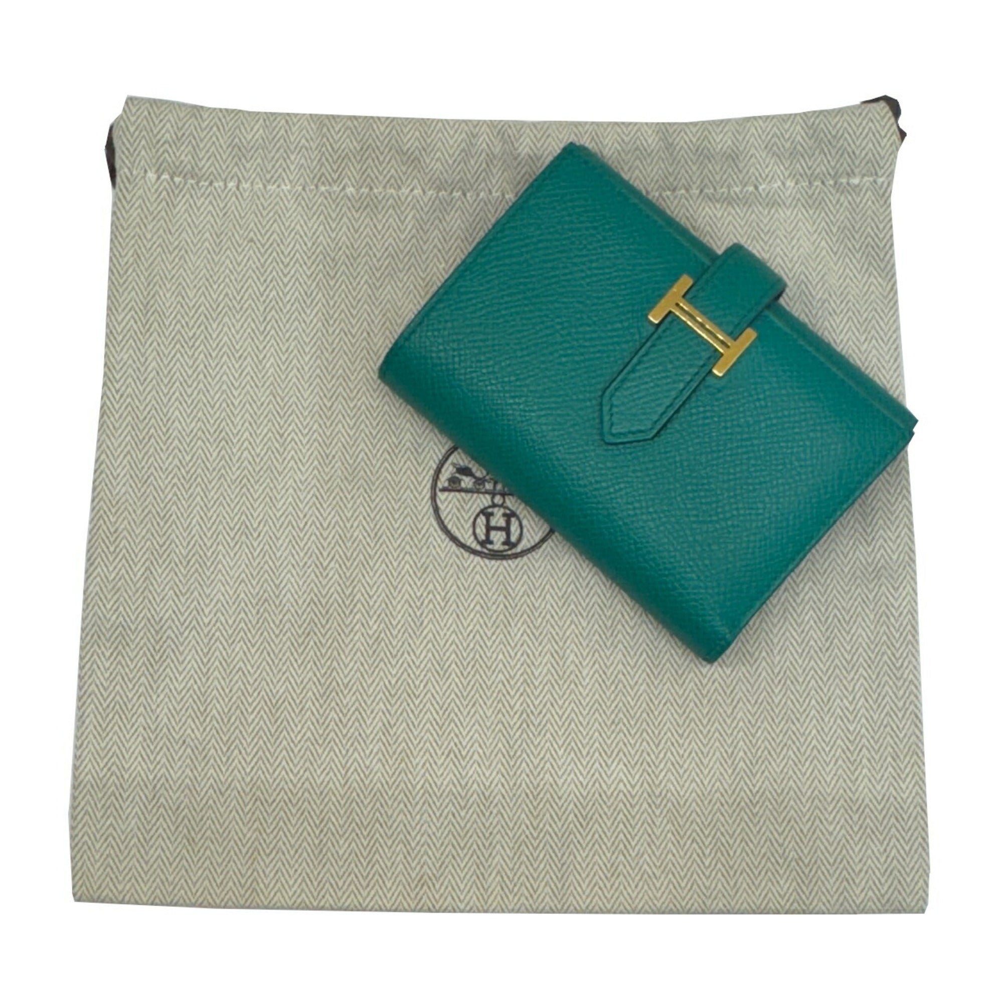 Hermes Green Epsom Leather Wallet (Tri-Fold) (Pre-Owned)
