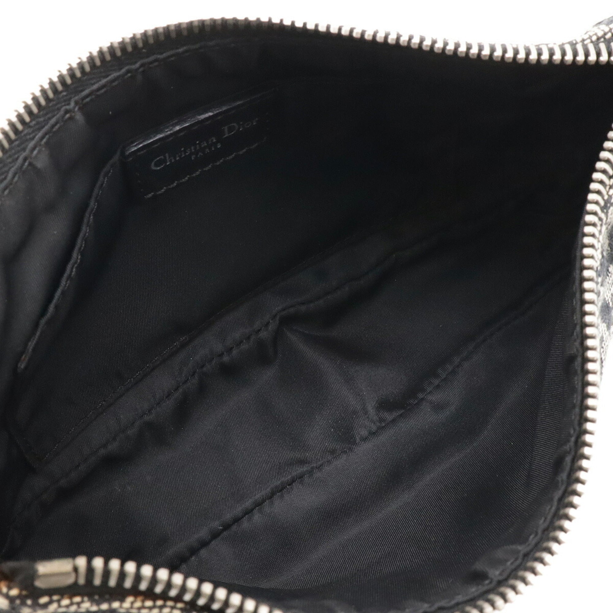 Christian Dior Trotter Navy Canvas Leather Shoulder Bag (Pre-Owned)