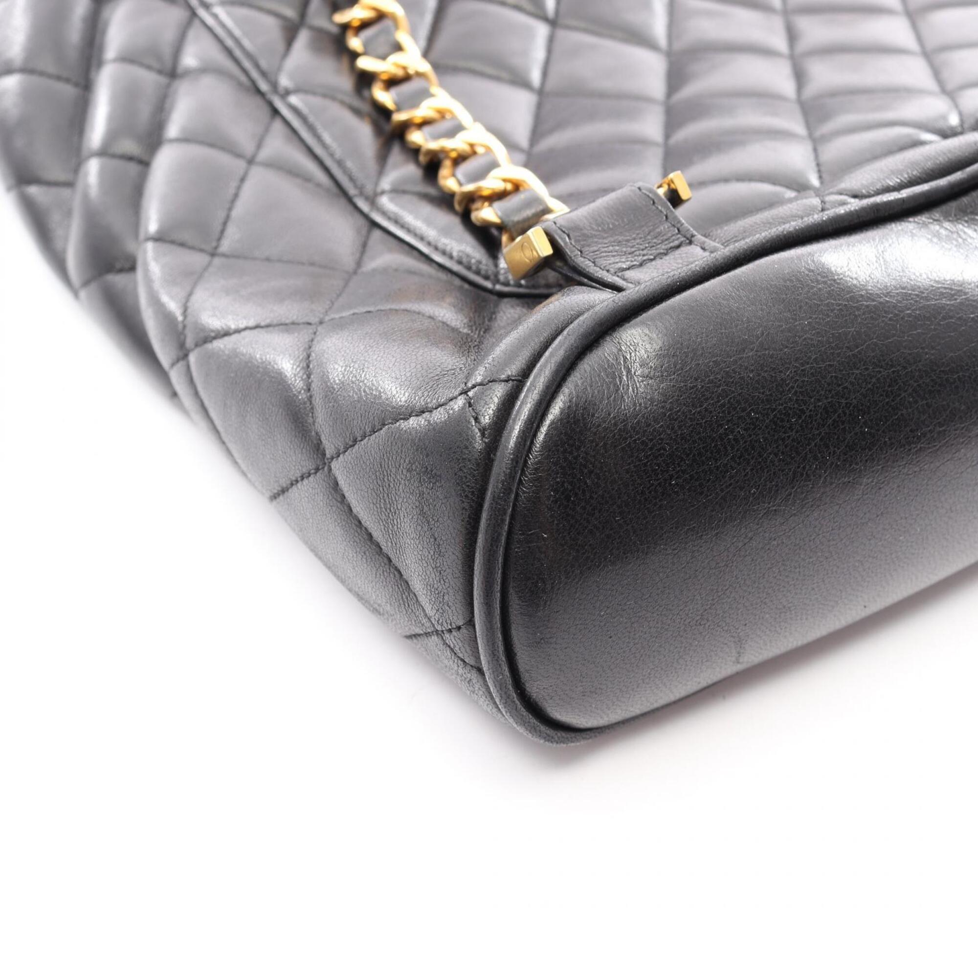Chanel Black Leather Backpack Handbag (Pre-Owned)