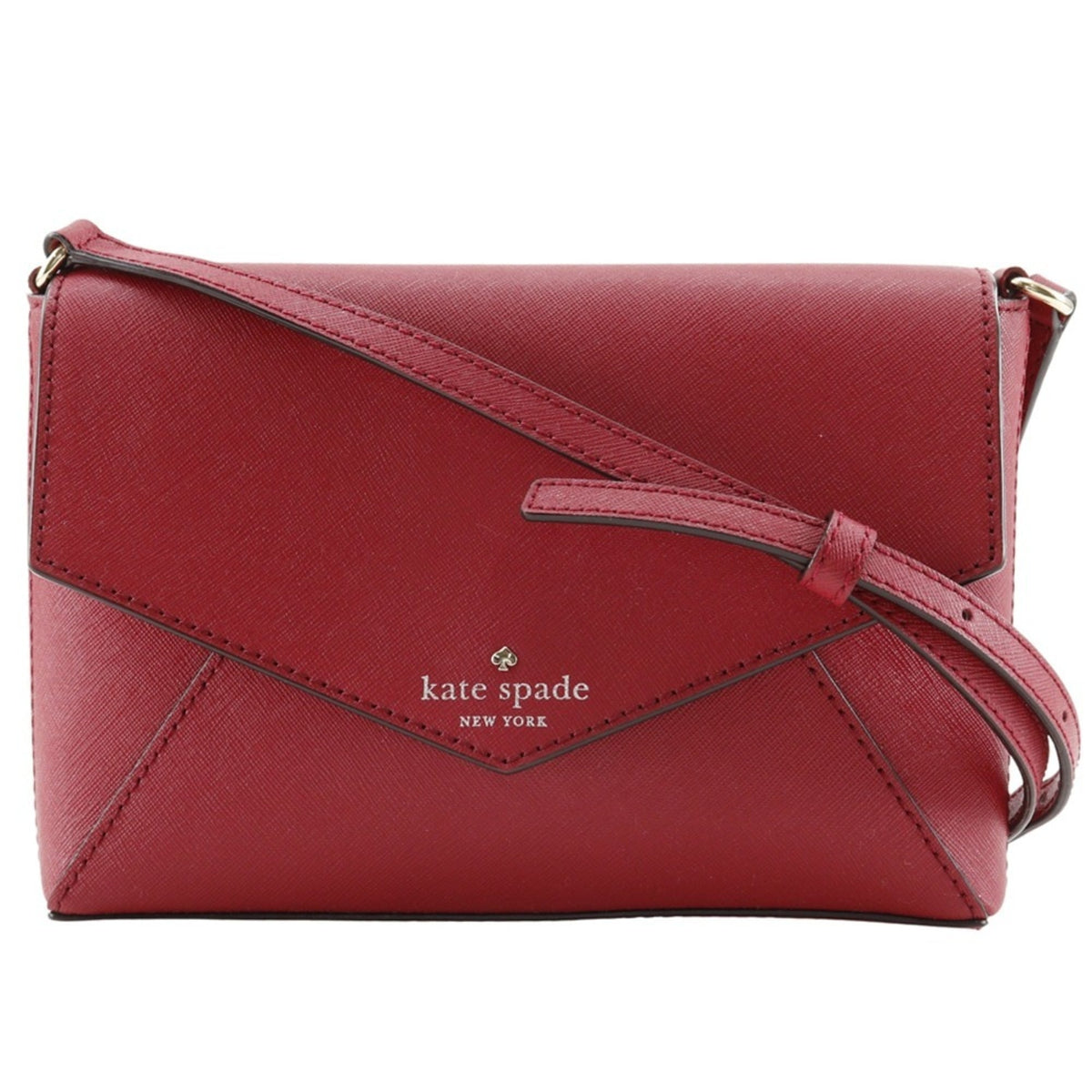 Kate Spade Red Color Leather Pochette Shoulder Bag (Pre-Owned)