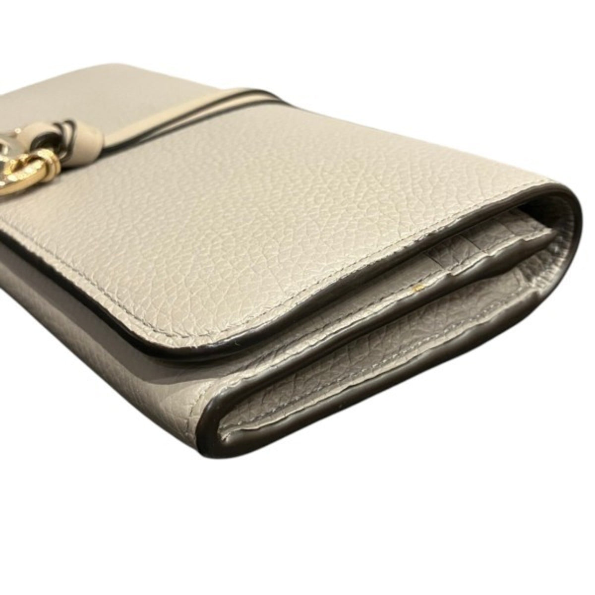 Chloé Grayish Leather Long Wallet (Bi-Fold) (Pre-Owned)