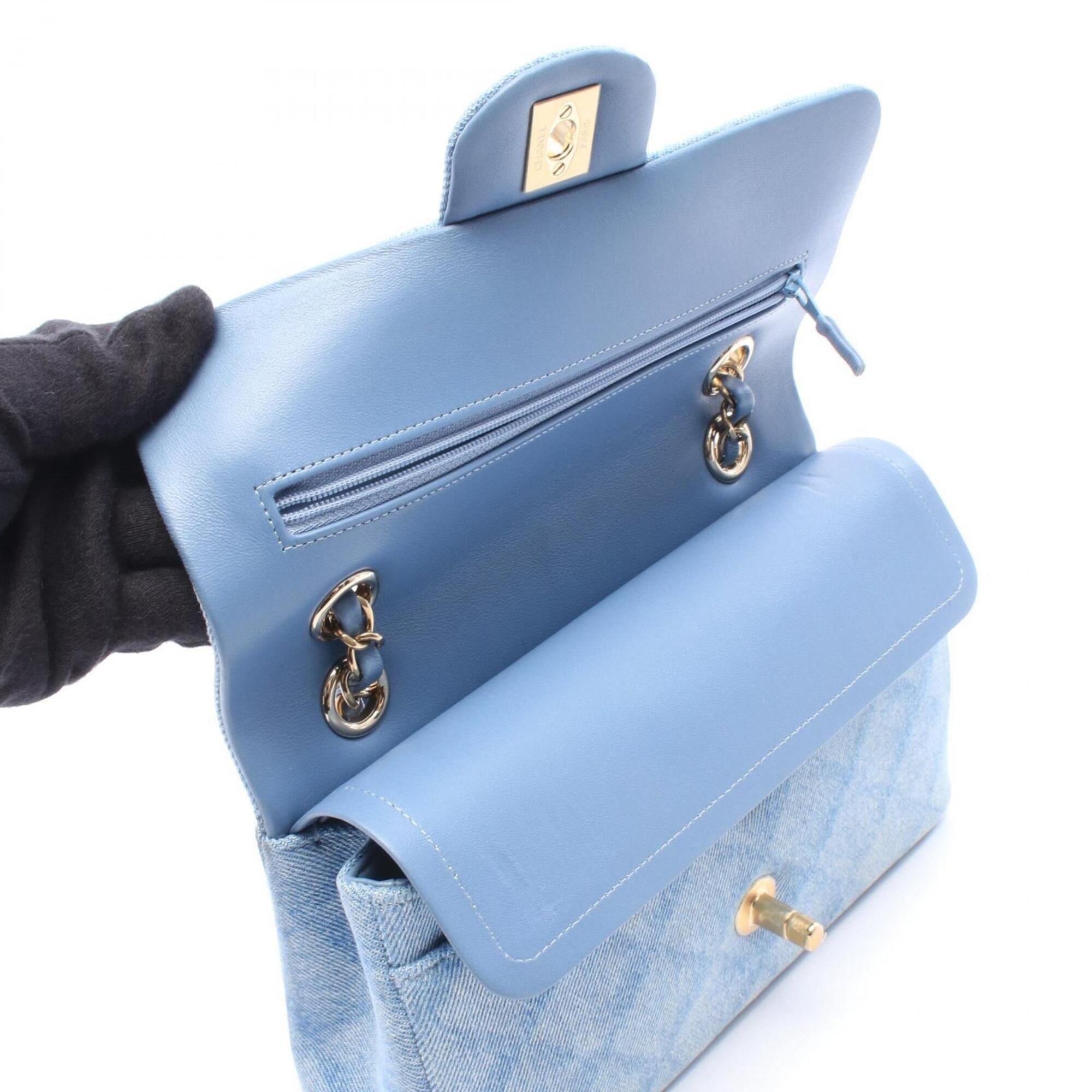 Chanel Blue Denim Handbag Shoulder Bag (Pre-Owned)