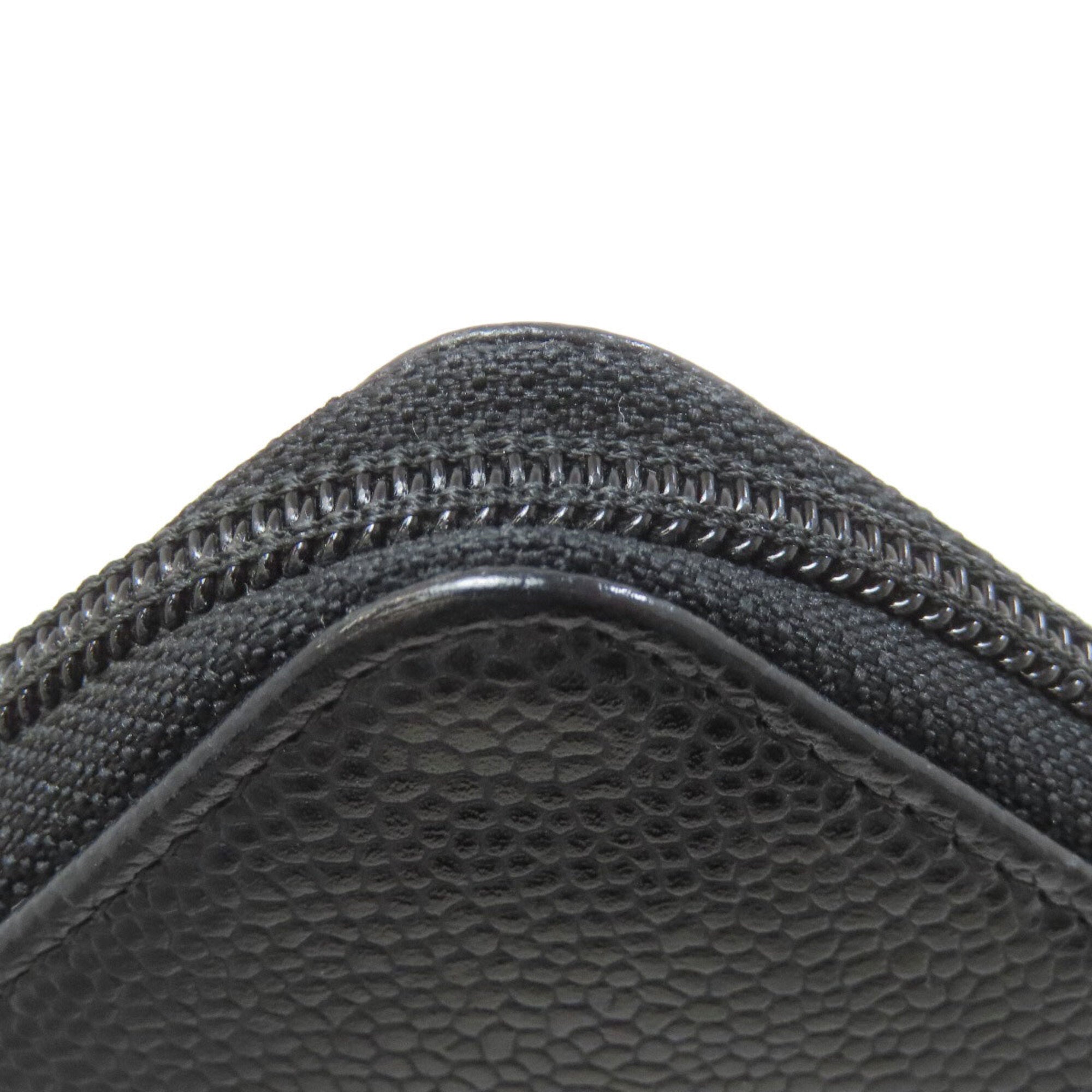 Chanel Black Leather Long Wallet (Bi-Fold) (Pre-Owned)