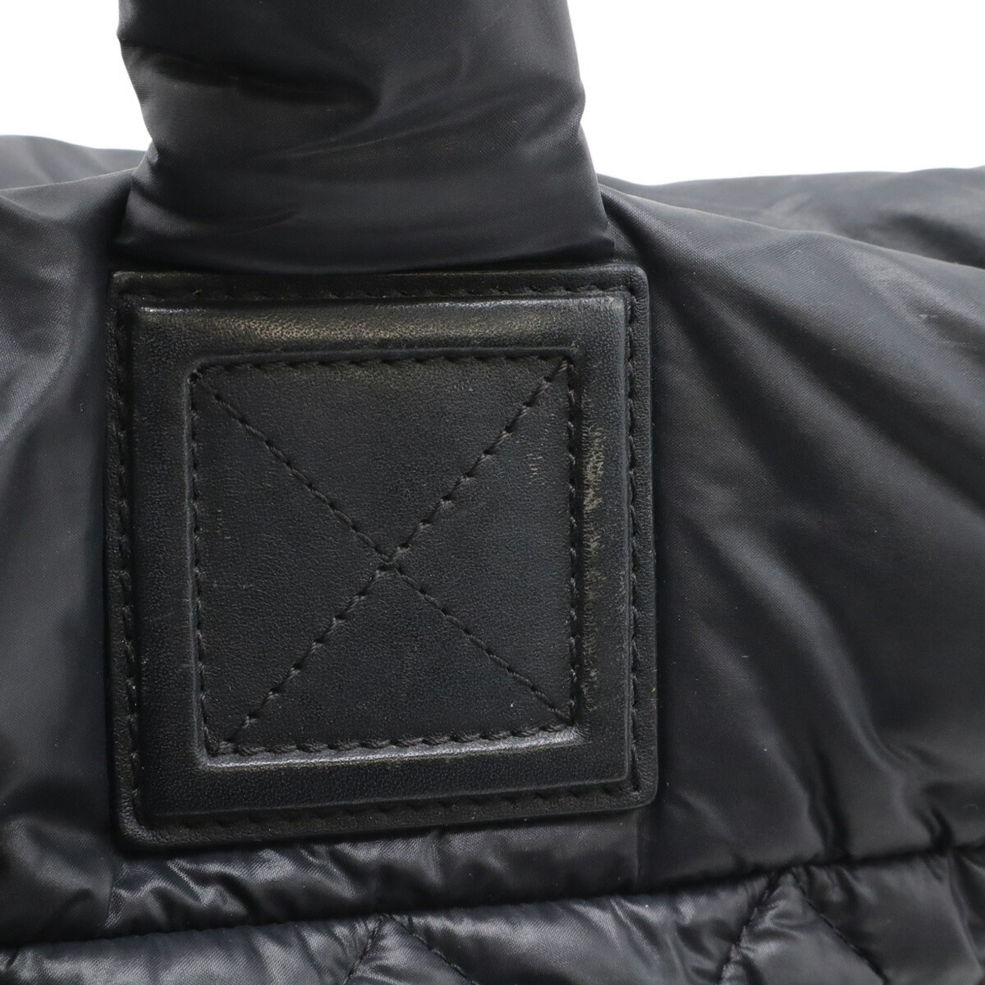 Chanel Black Nylon Leather Handbag Tote Bag (Pre-Owned)