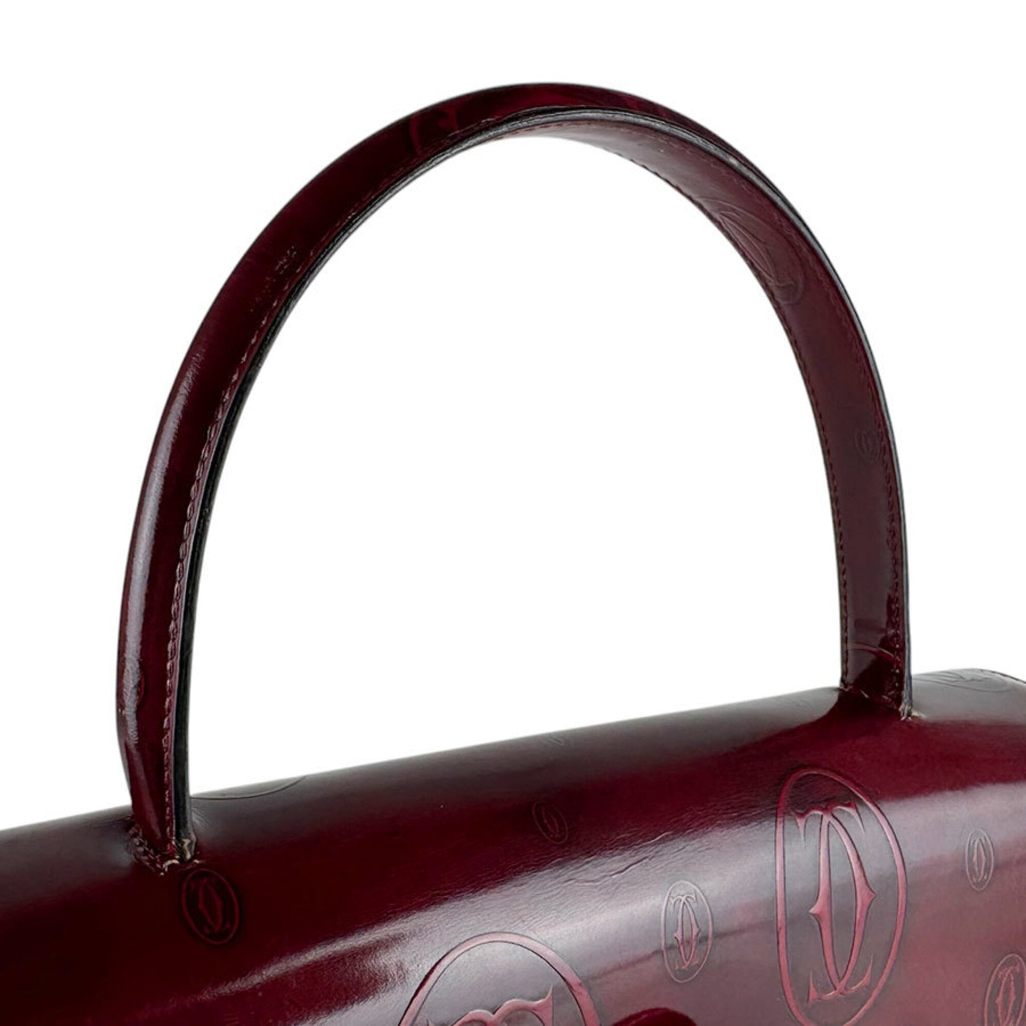 Cartier Bordeaux Leather Handbag (Pre-Owned)
