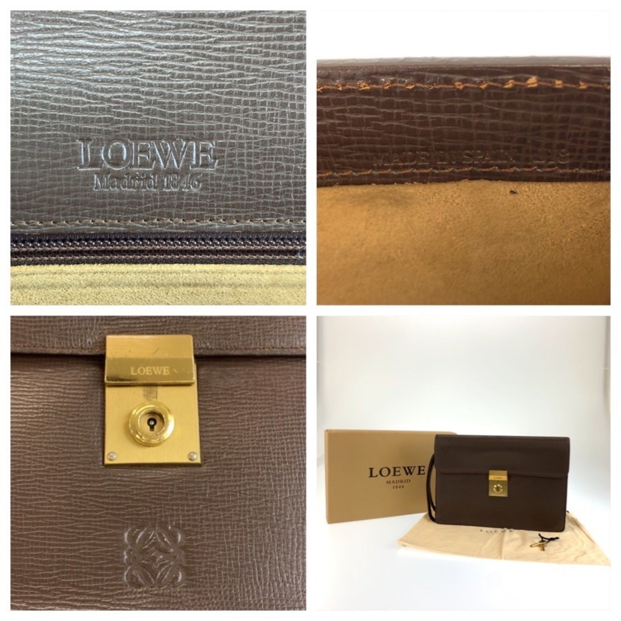 Loewe Brown Leather Clutch Bag (Pre-Owned)