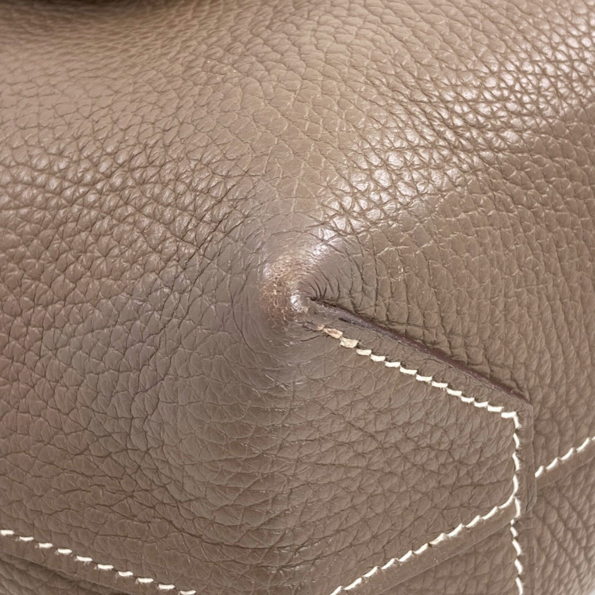 Hermes Grayish Taurillon Clemence Leather Tote Bag (Pre-Owned)