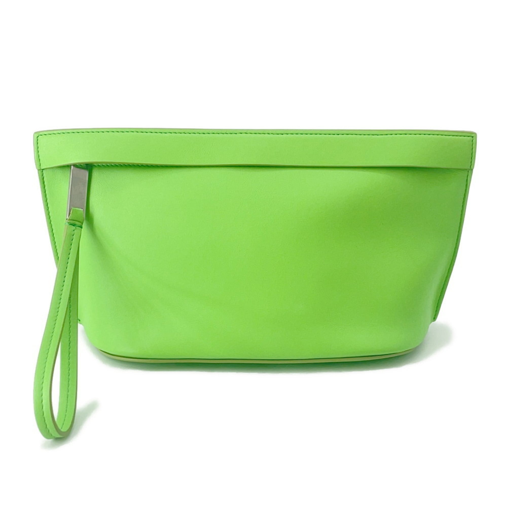 Salvatore Ferragamo Light Green Leather Clutch Bag (Pre-Owned)