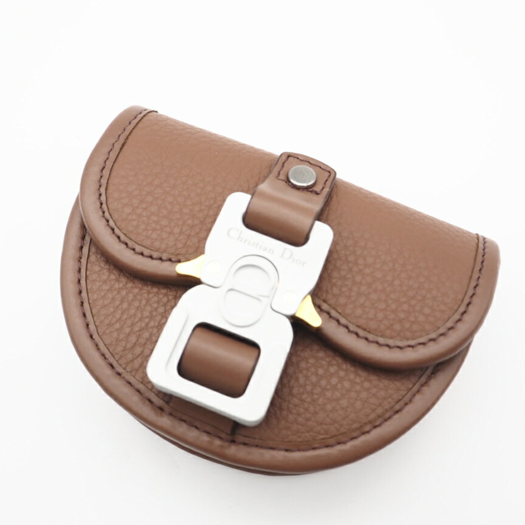 Christian Dior Brown Leather Coin Purse/Coin Case (Pre-Owned)