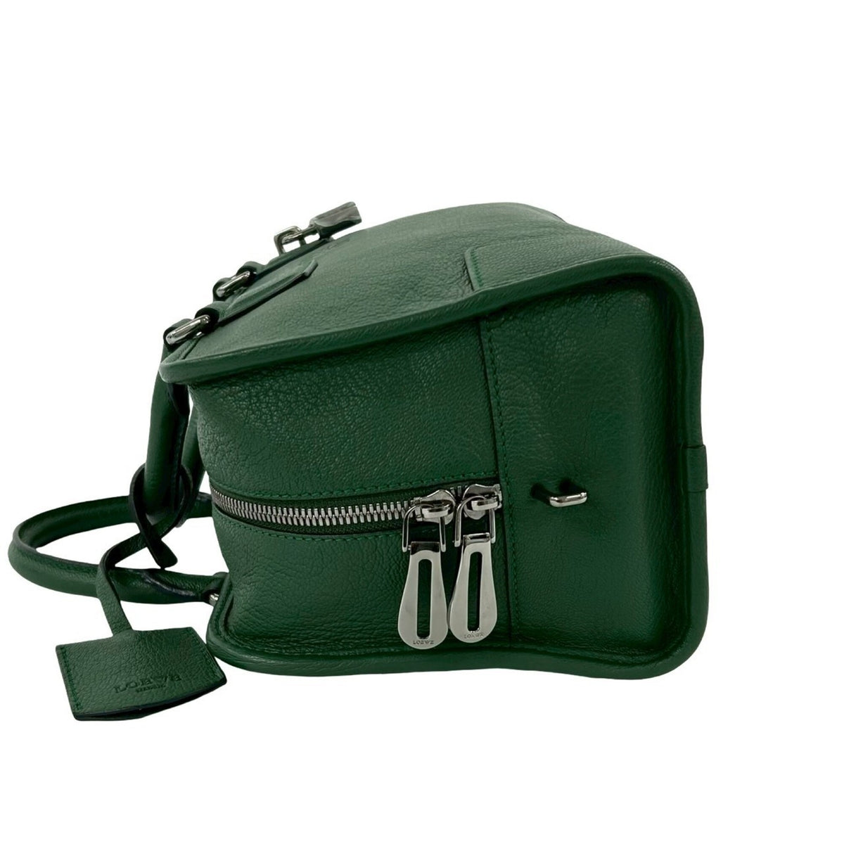 Loewe Green Leather Boston Bag Handbag (Pre-Owned)