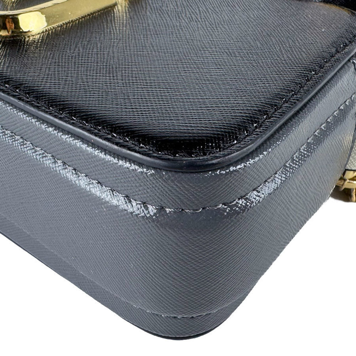 Marc Jacobs Black Gray Ivory Coated Canvas Shoulder Bag (Pre-Owned)