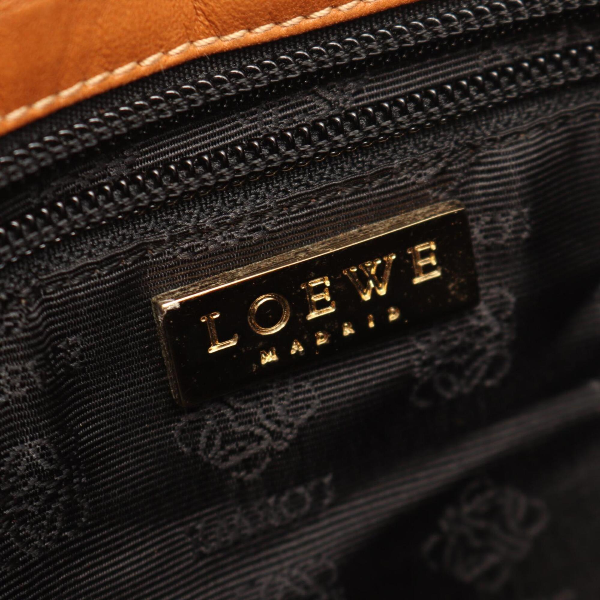 Loewe Brown Leather Handbag Shoulder Bag (Pre-Owned)