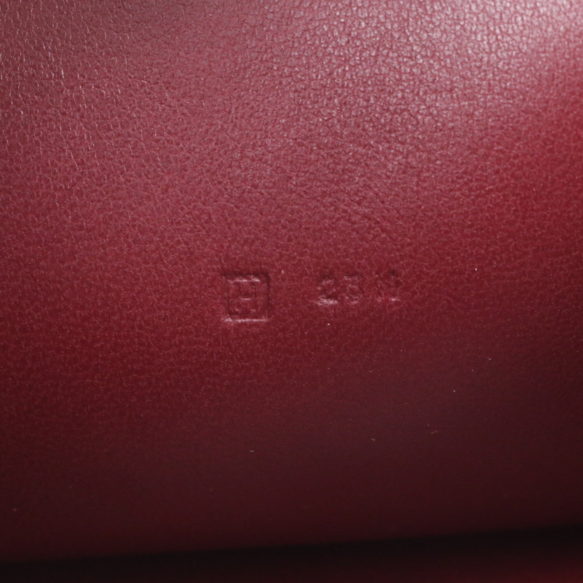 Hermes Red Color Wine Leather Long Wallet (Bi-Fold) (Pre-Owned)